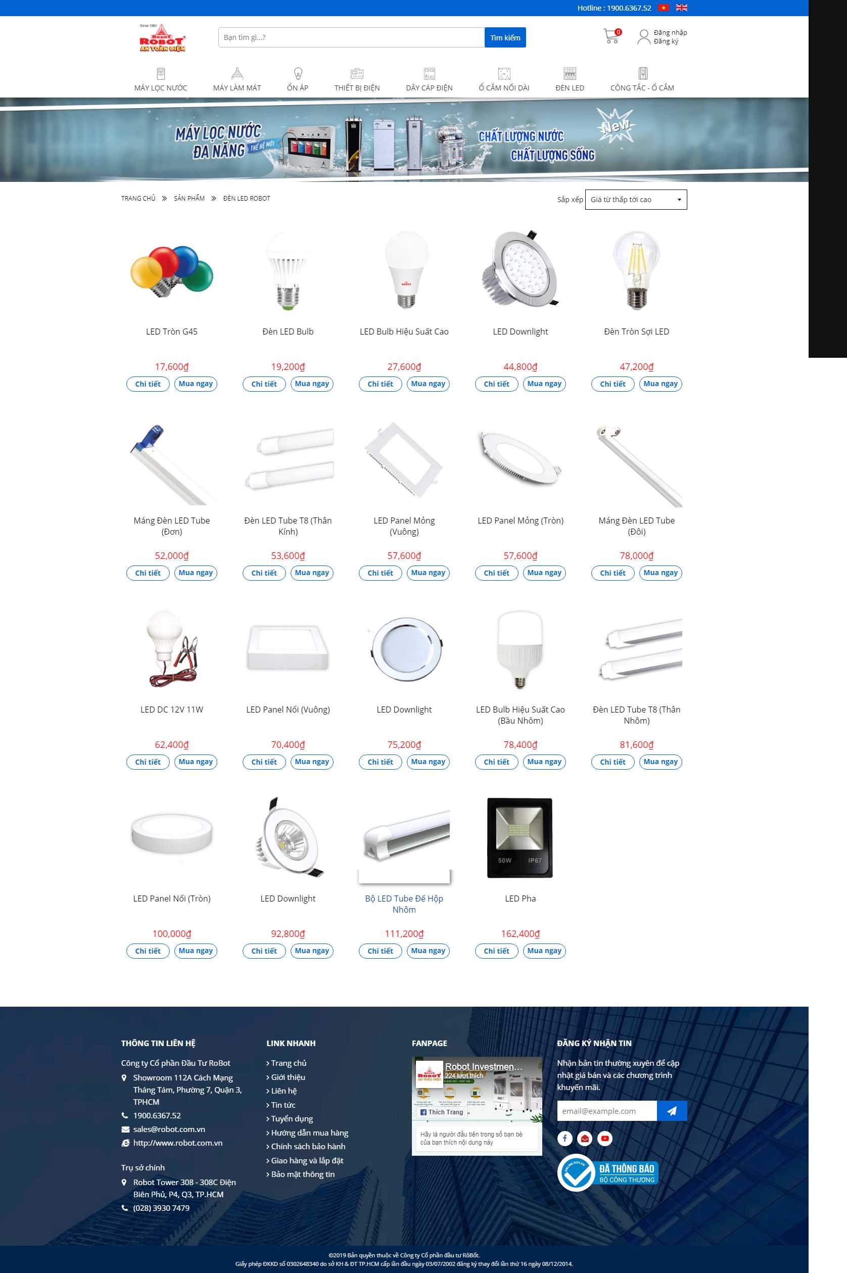 Thiết kế Website đèn led - robot.com.vn - VietWebGroup.Vn