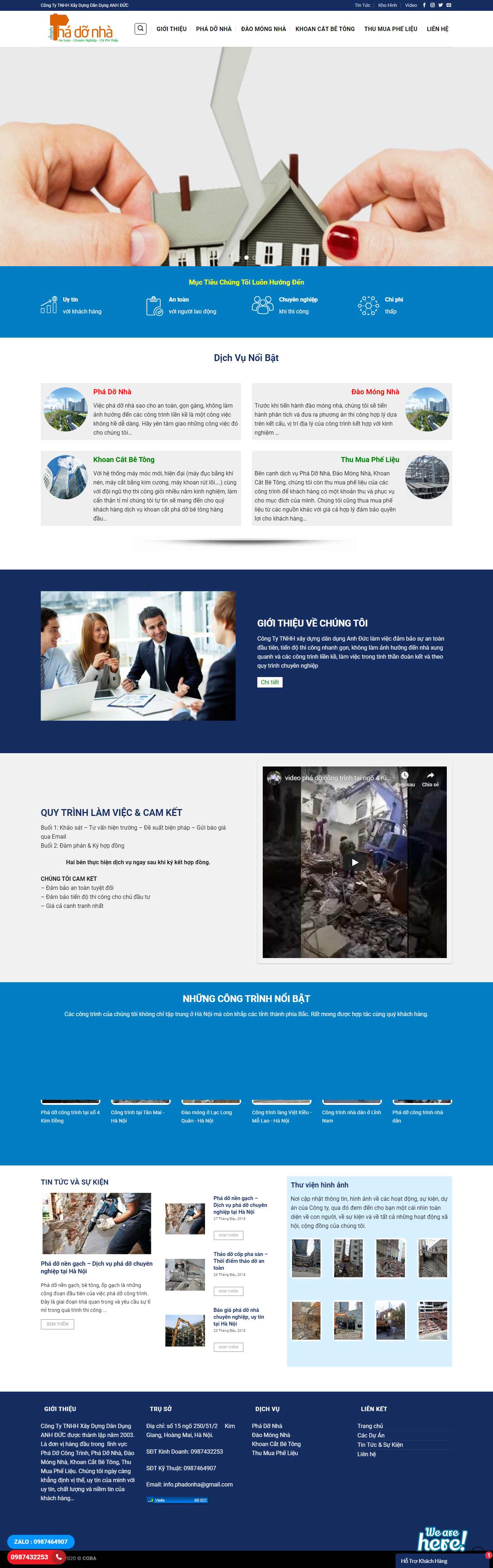 Thiết kế Website phá dỡ công trình - phadonha.net - VietWebGroup.Vn