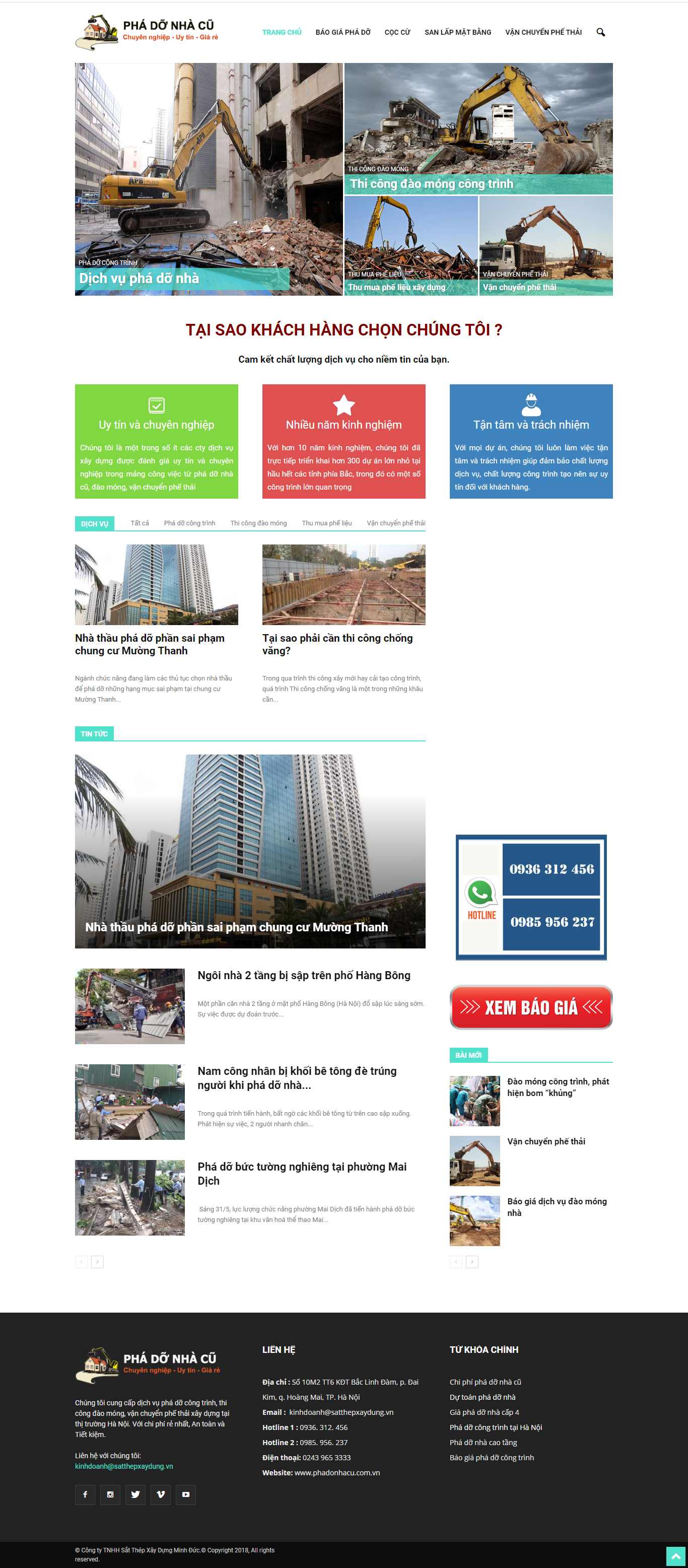 Thiết kế Website phá dỡ công trình - phadonhacu.com.vn - VietWebGroup.Vn