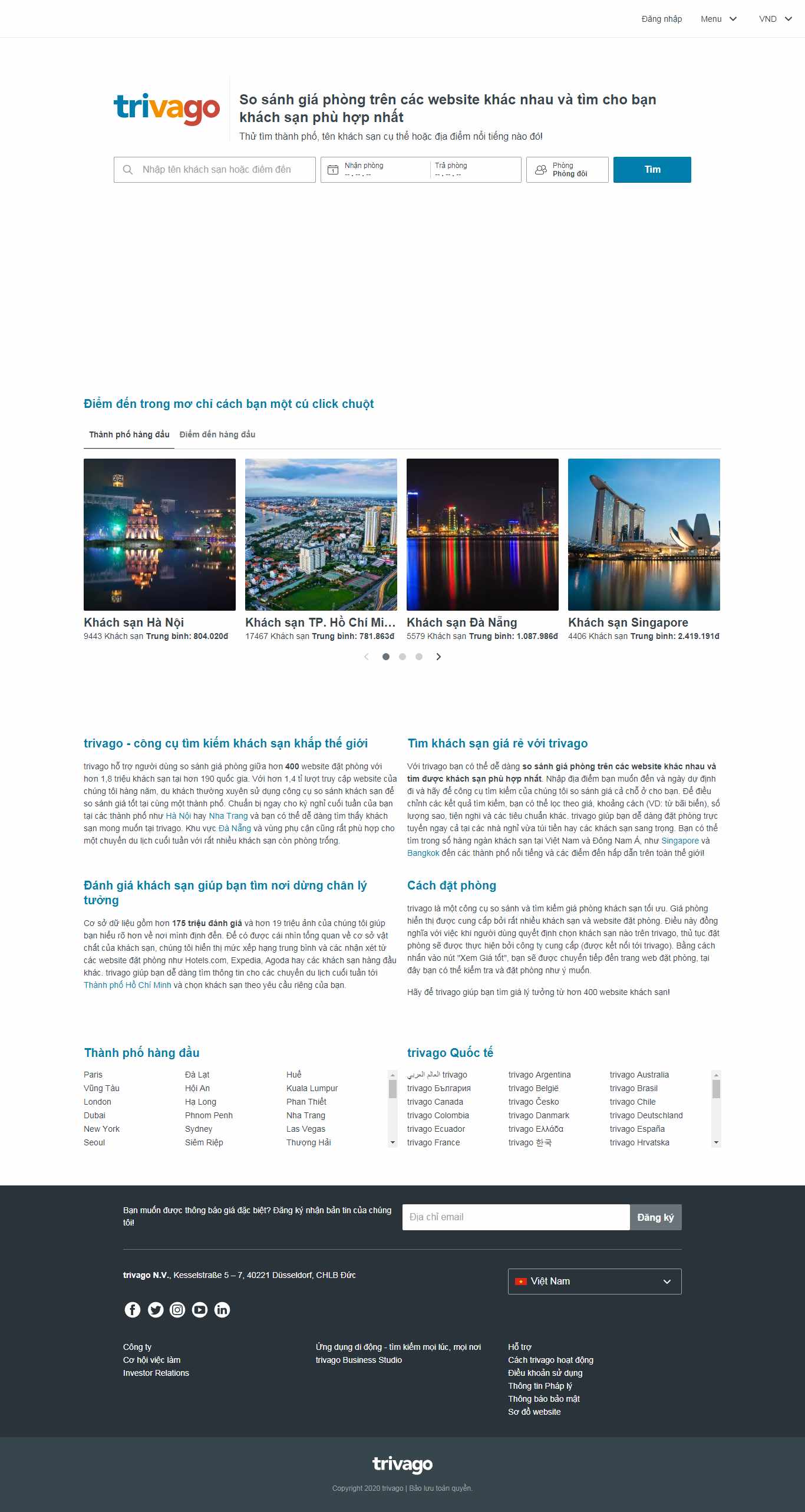 Thiết kế Website đặt phòng khách sạn - www.trivago.vn - VietWebGroup.Vn