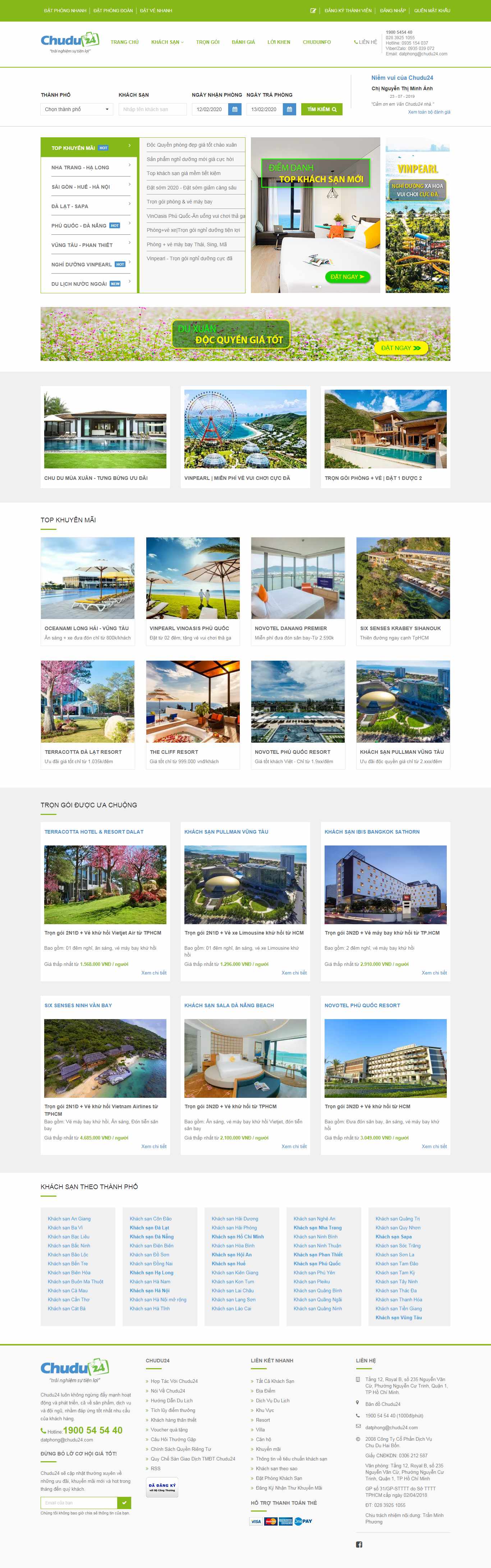 Thiết kế Website đặt phòng khách sạn - www.chudu24.com - VietWebGroup.Vn