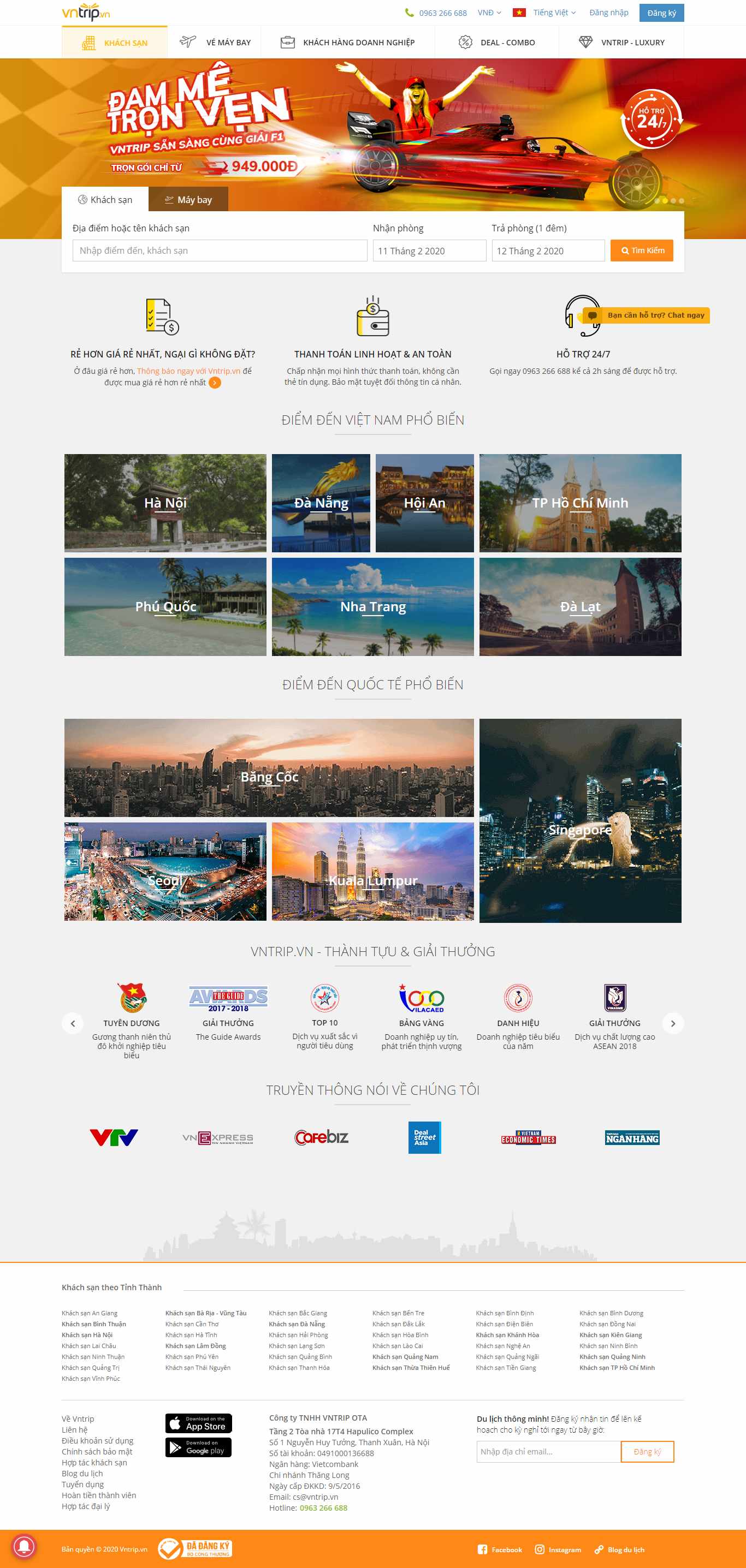Thiết kế Website đặt phòng khách sạn - www.vntrip.vn - VietWebGroup.Vn