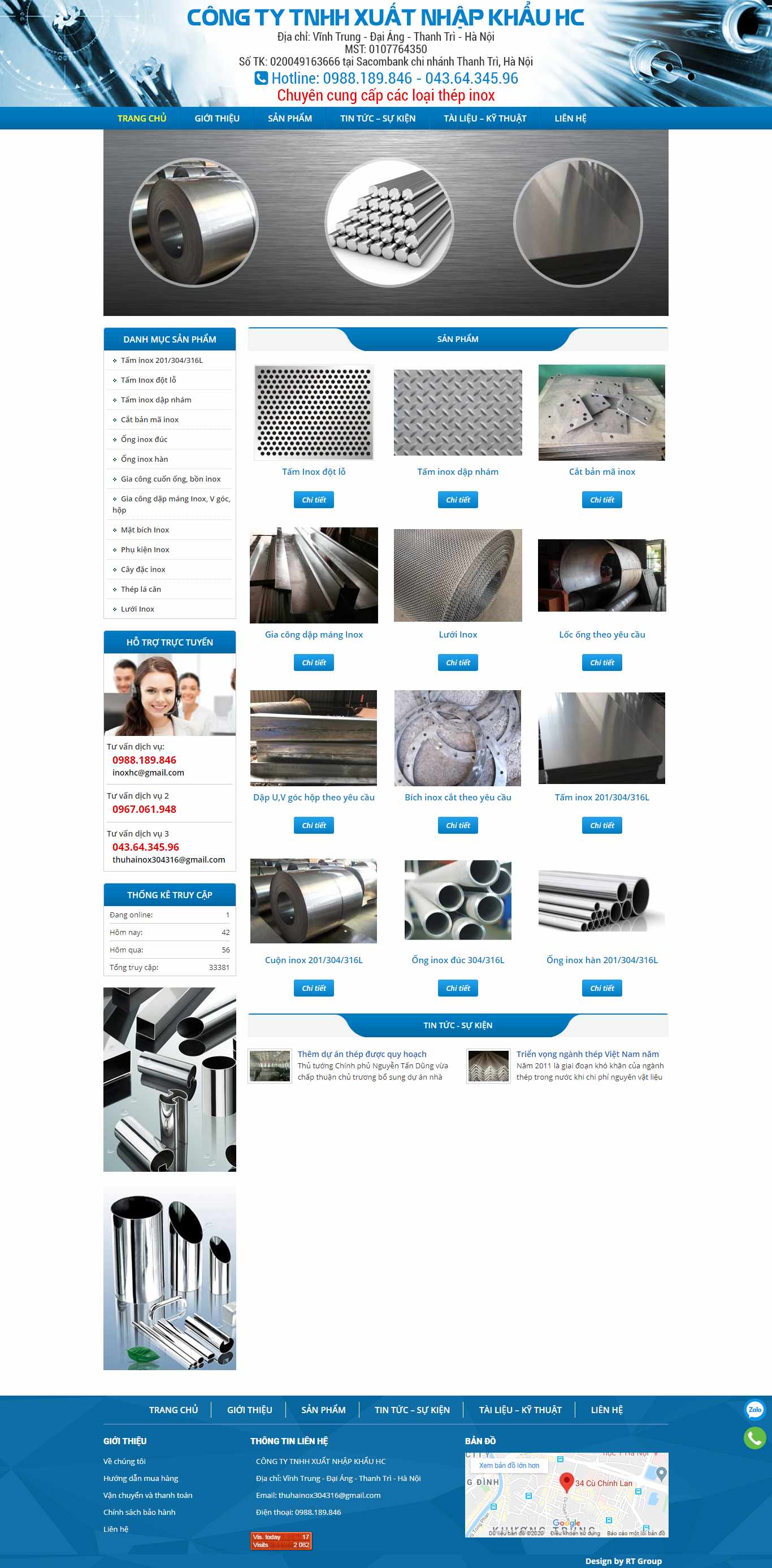 Thiết kế Website bán inox - inoxhc.com - VietWebGroup.Vn