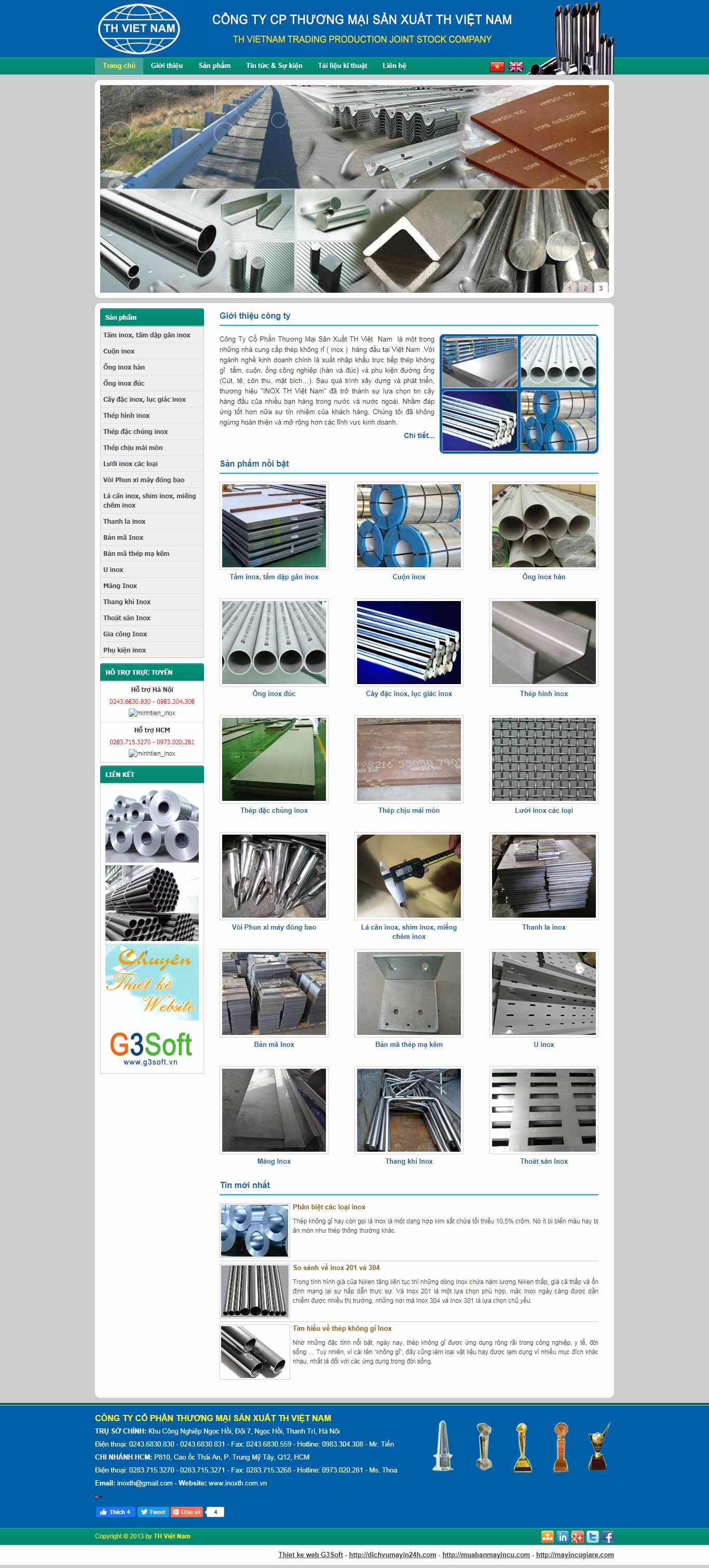 Thiết kế Website bán inox - inoxth.com.vn - VietWebGroup.Vn