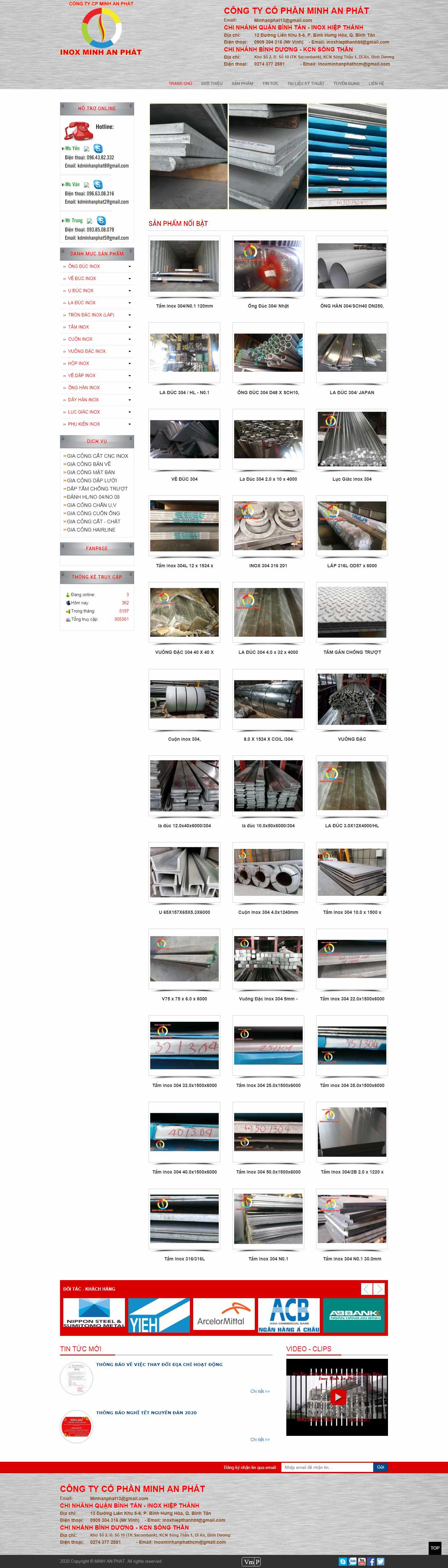 Thiết kế Website bán inox - minhanphat.com.vn - VietWebGroup.Vn