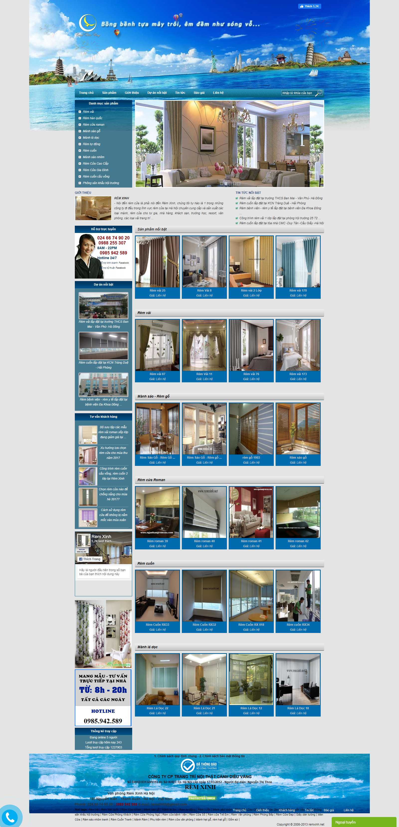Thiết kế Website mành rèm - remxinh.net - VietWebGroup.Vn