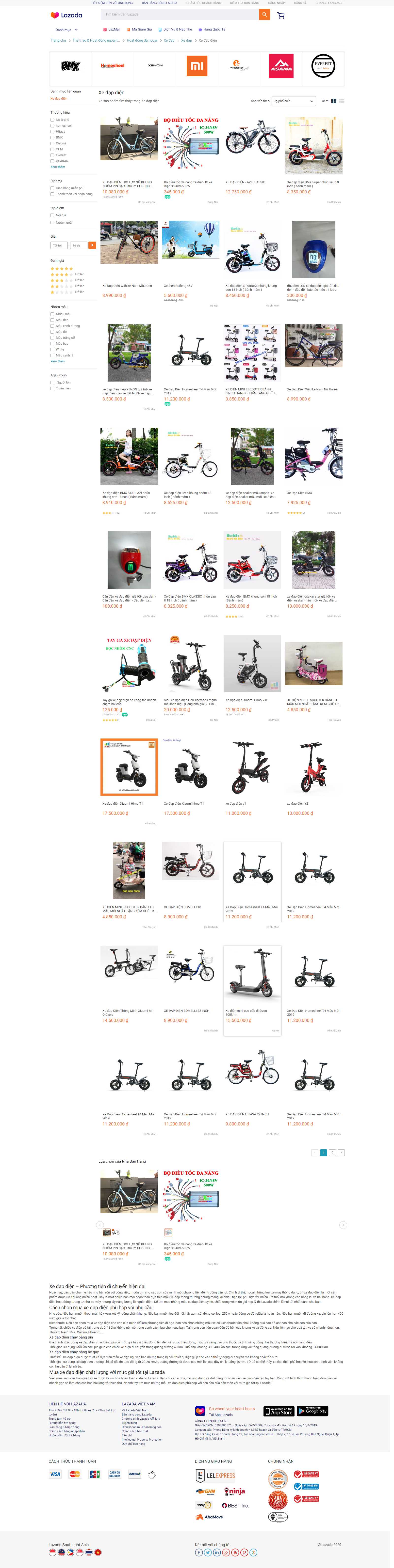 Thiết kế Website xe đạp điện - www.lazada.vn - VietWebGroup.Vn