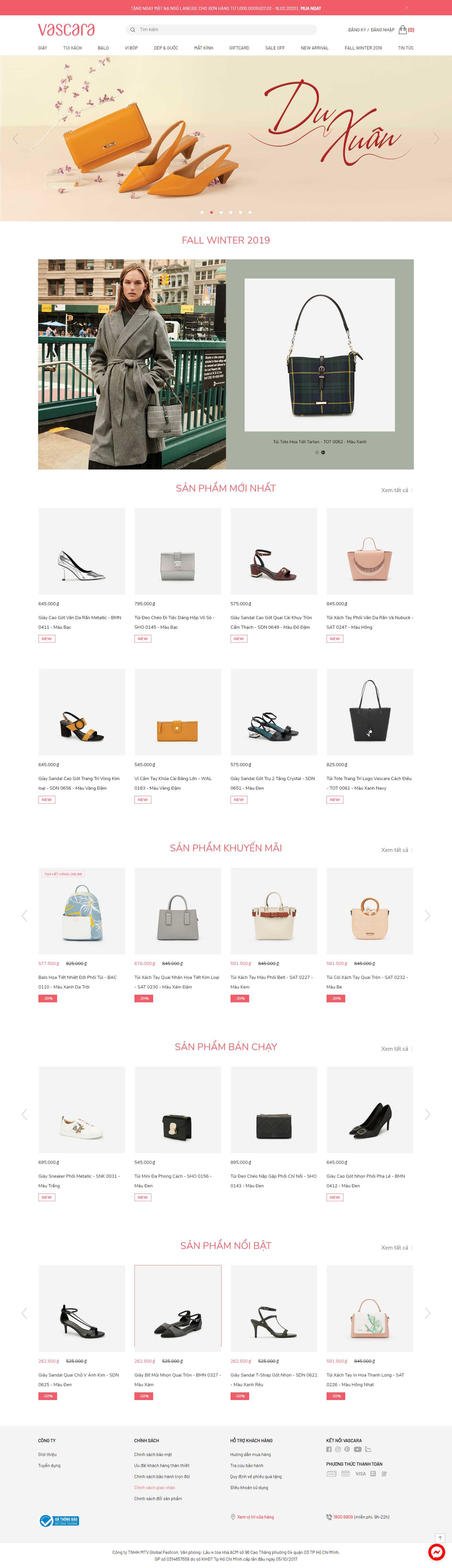 Thiết kế Website giày dép - www.vascara.com - VietWebGroup.Vn