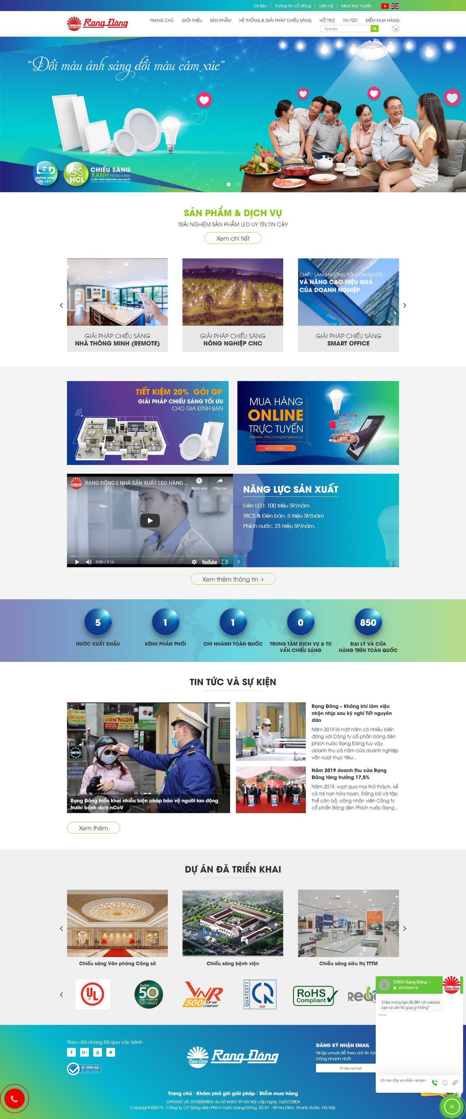 Thiết kế Website đèn led - rangdong.com.vn - VietWebGroup.Vn