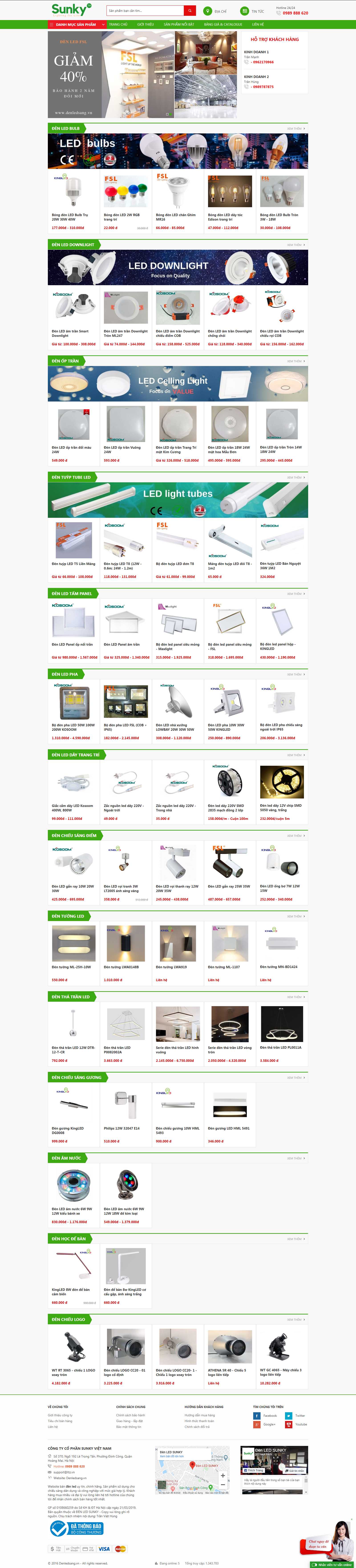 Thiết kế Website đèn led - denledsang.vn - VietWebGroup.Vn