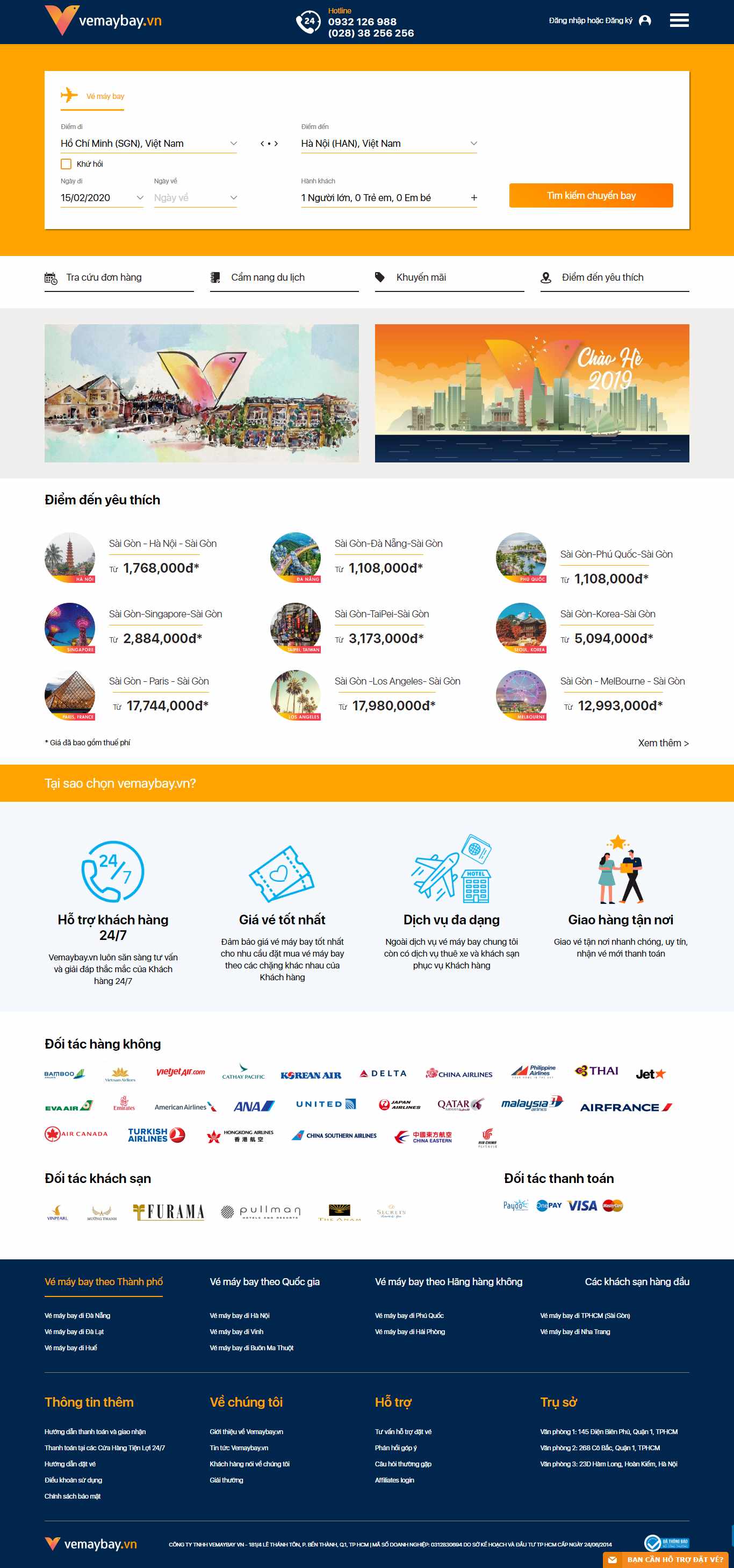 Thiết kế Website đặt vé máy bay - www.vemaybay.vn - VietWebGroup.Vn