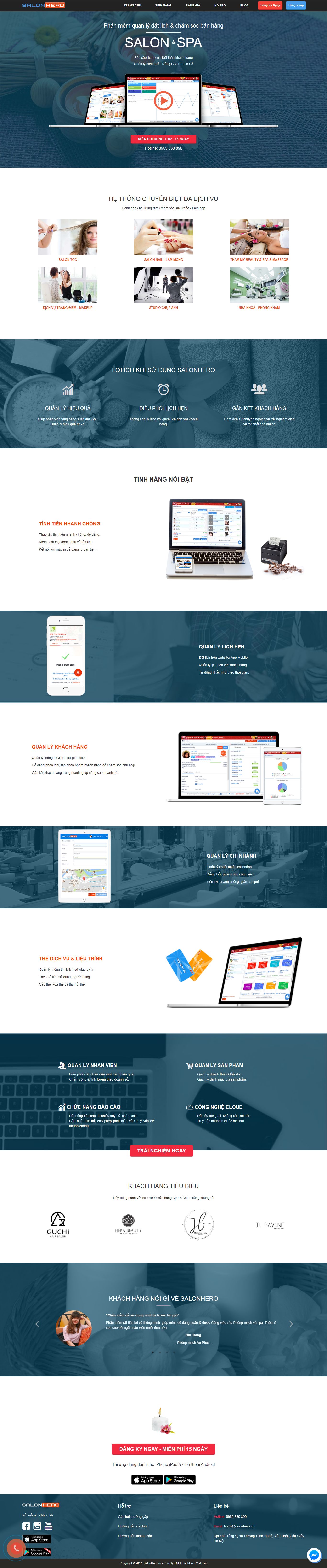 Thiết kế Website salon nail - salonhero.vn - VietWebGroup.Vn