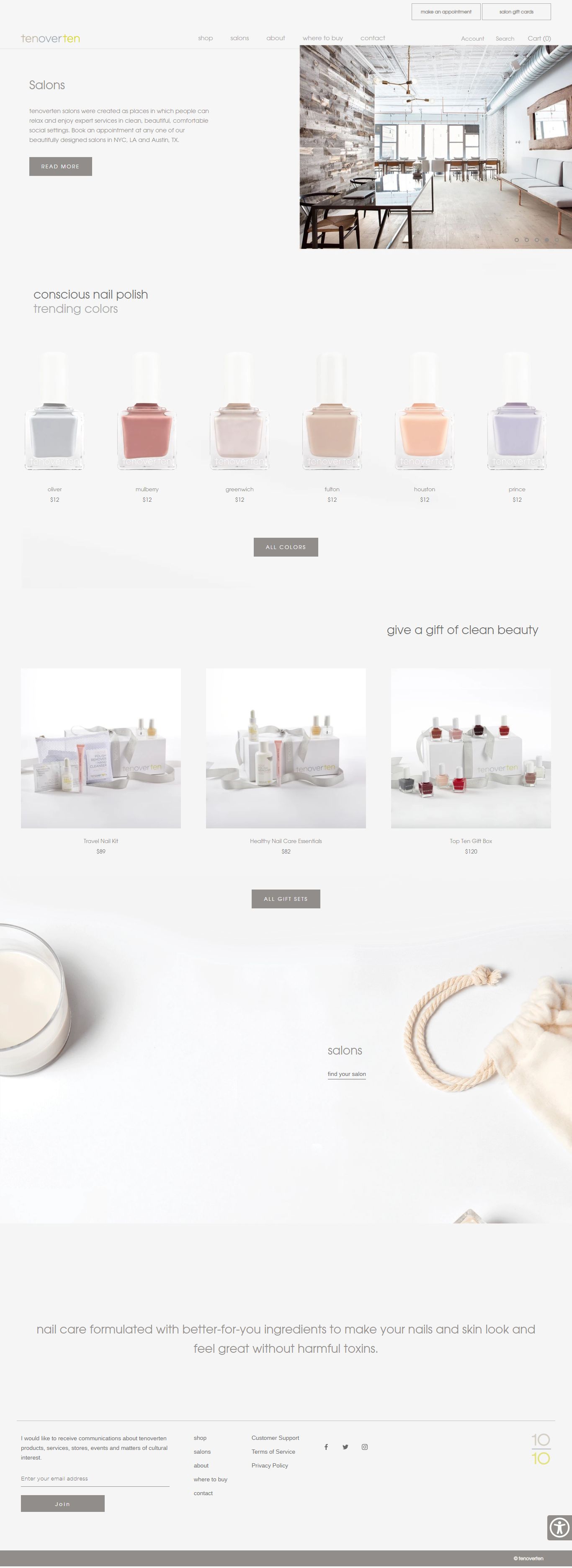 Thiết kế Website salon nail - tenoverten.com - VietWebGroup.Vn
