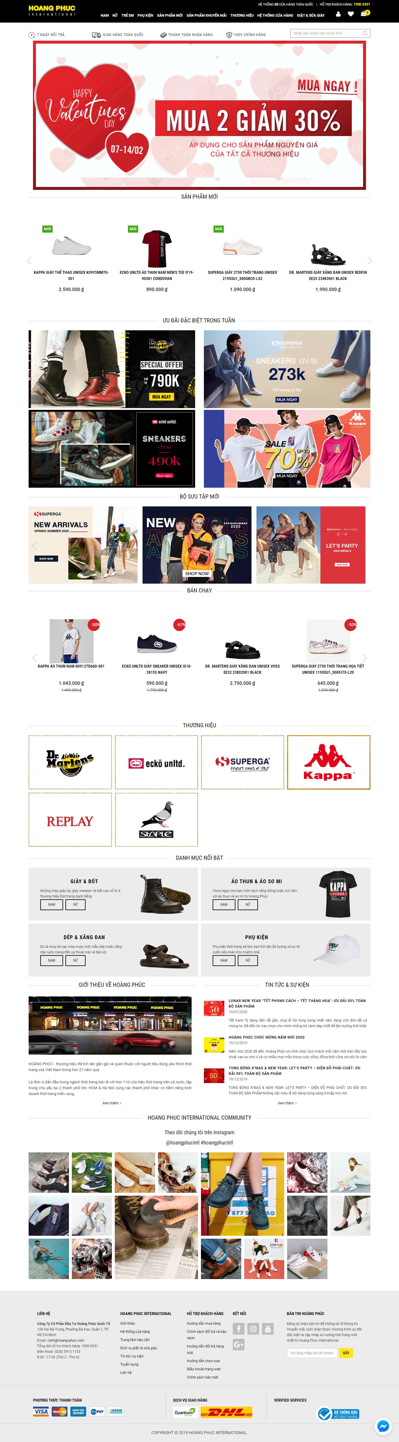 Thiết kế Website giày thể thao - hoang-phuc.com - VietWebGroup.Vn