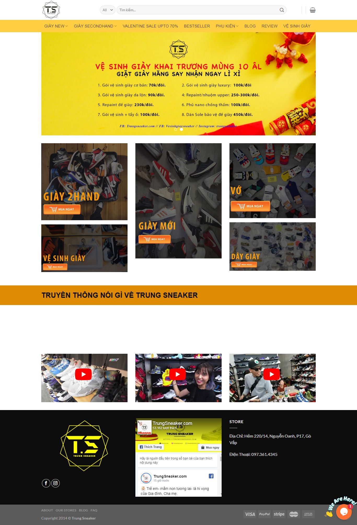 Thiết kế Website giày thể thao - trungsneaker.com - VietWebGroup.Vn