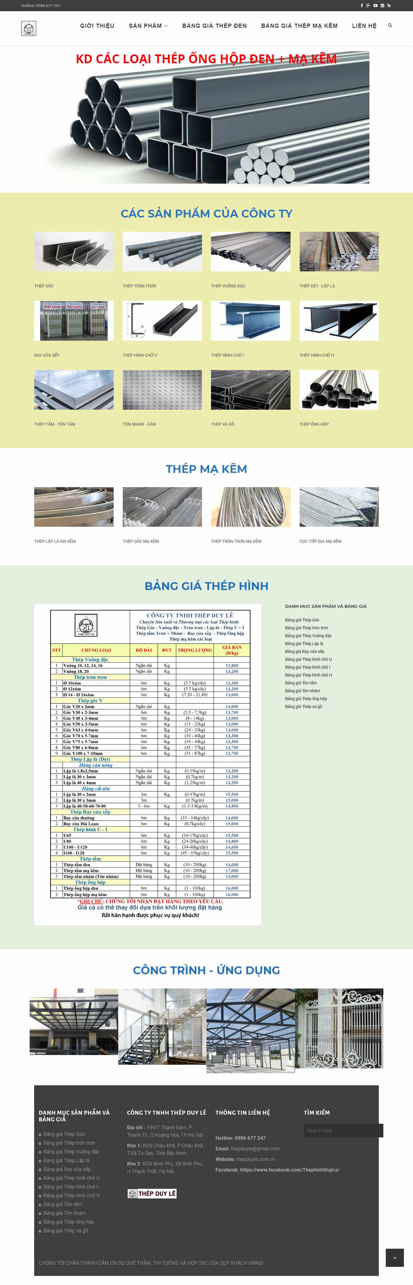 Thiết kế Website công ty thép - thepduyle.com.vn - VietWebGroup.Vn