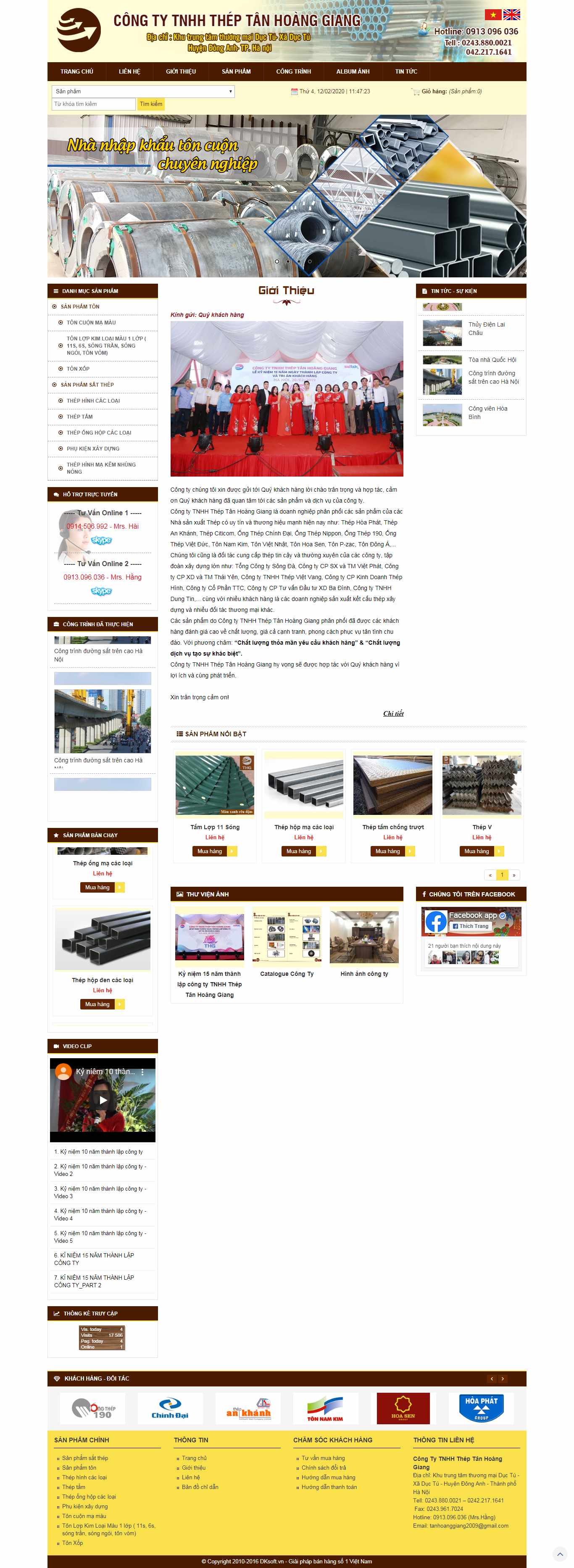 Thiết kế Website công ty thép - www.tanhoanggiang.com - VietWebGroup.Vn