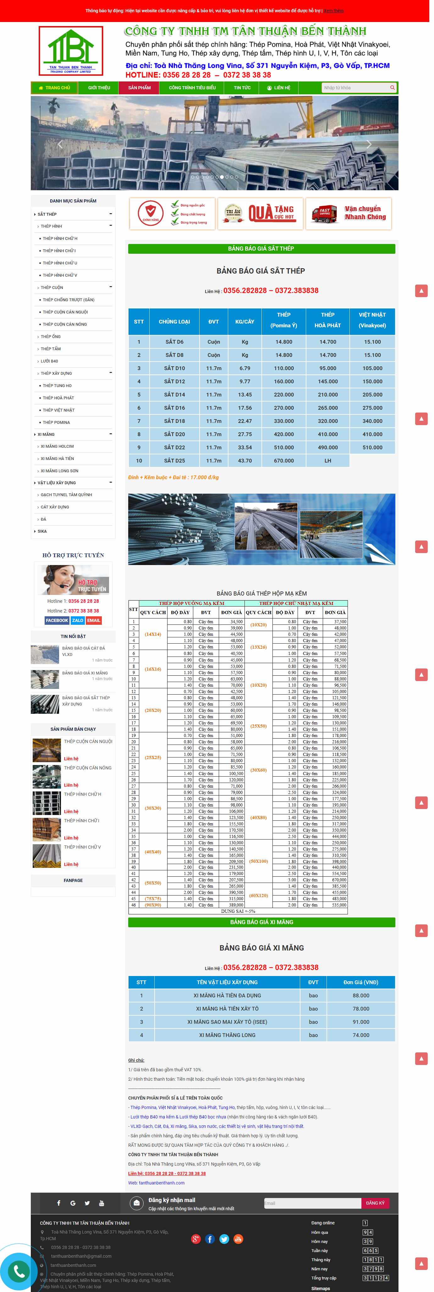 Thiết kế Website công ty thép - tanthuanbenthanh.com - VietWebGroup.Vn