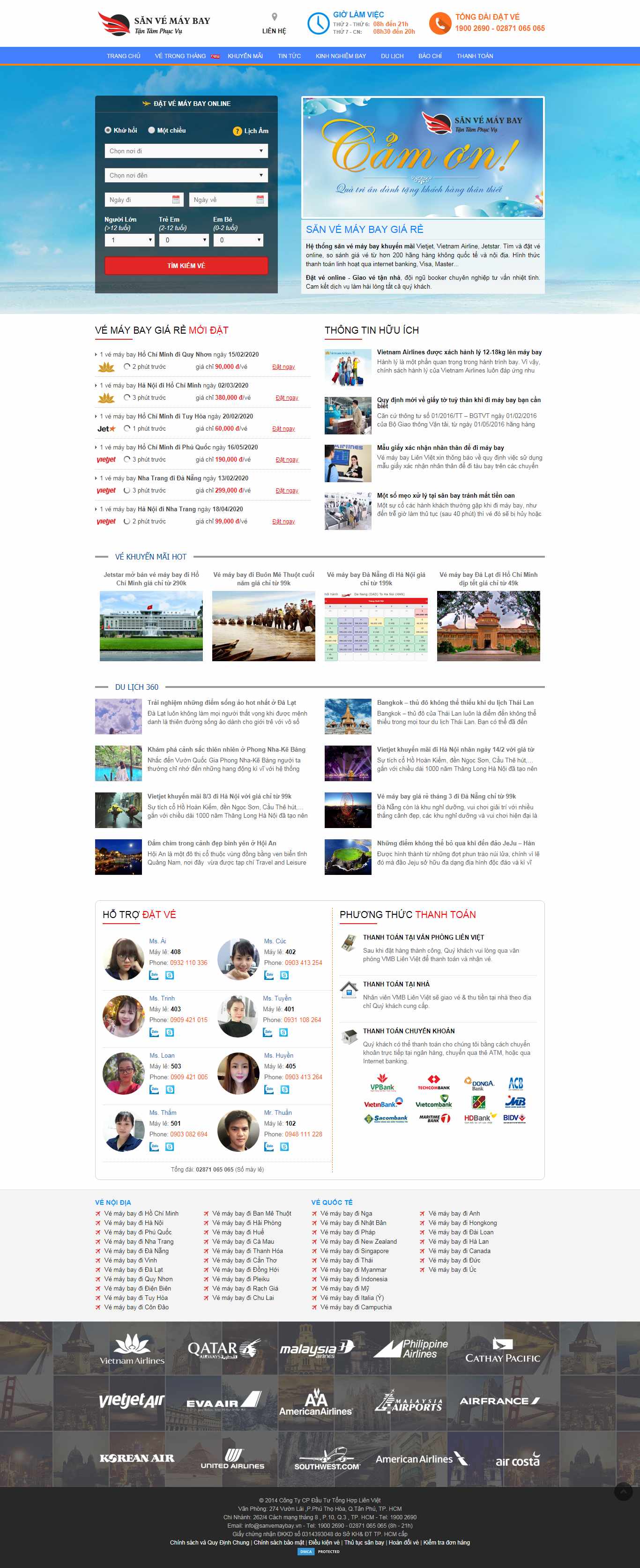 Thiết kế Website đặt vé máy bay - sanvemaybay.vn - VietWebGroup.Vn