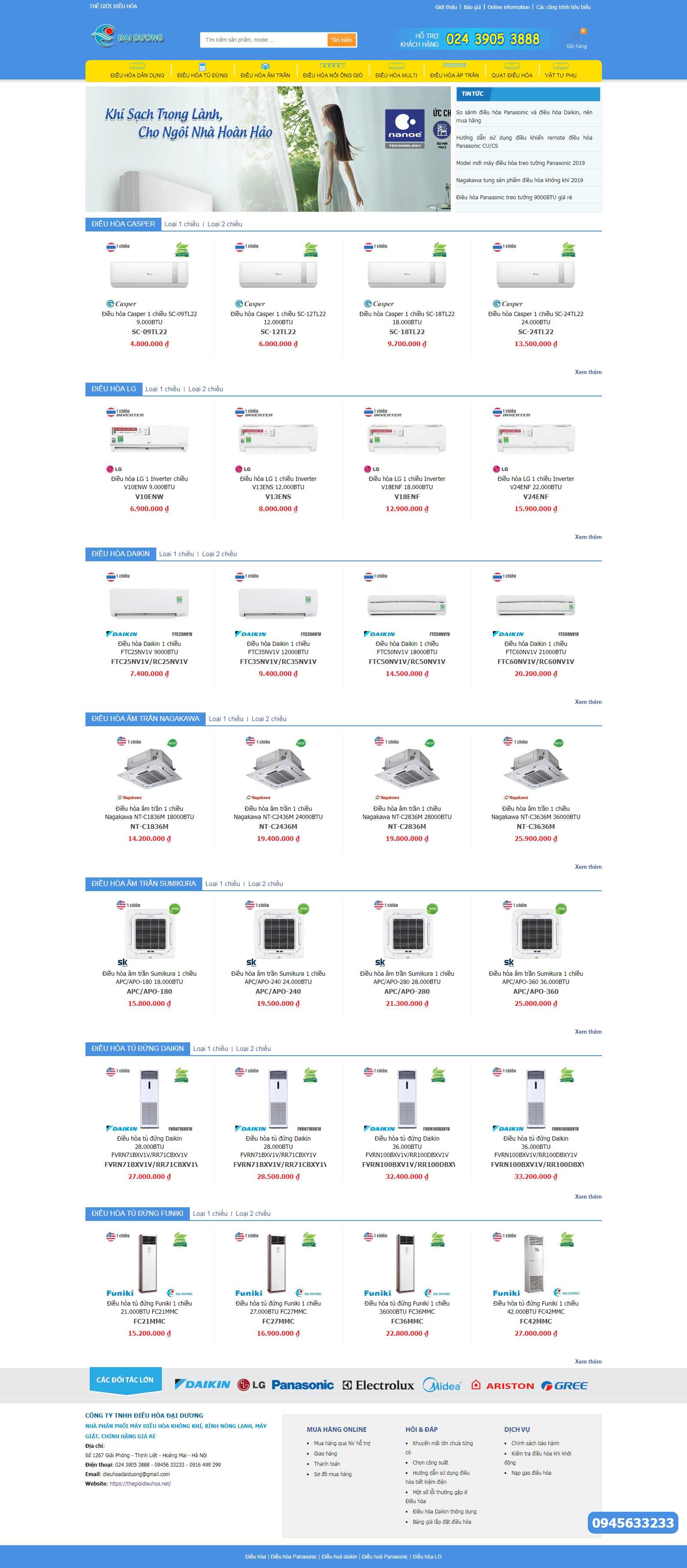 Thiết kế Website lắp đặt điều hòa - thegioidieuhoa.net - VietWebGroup.Vn