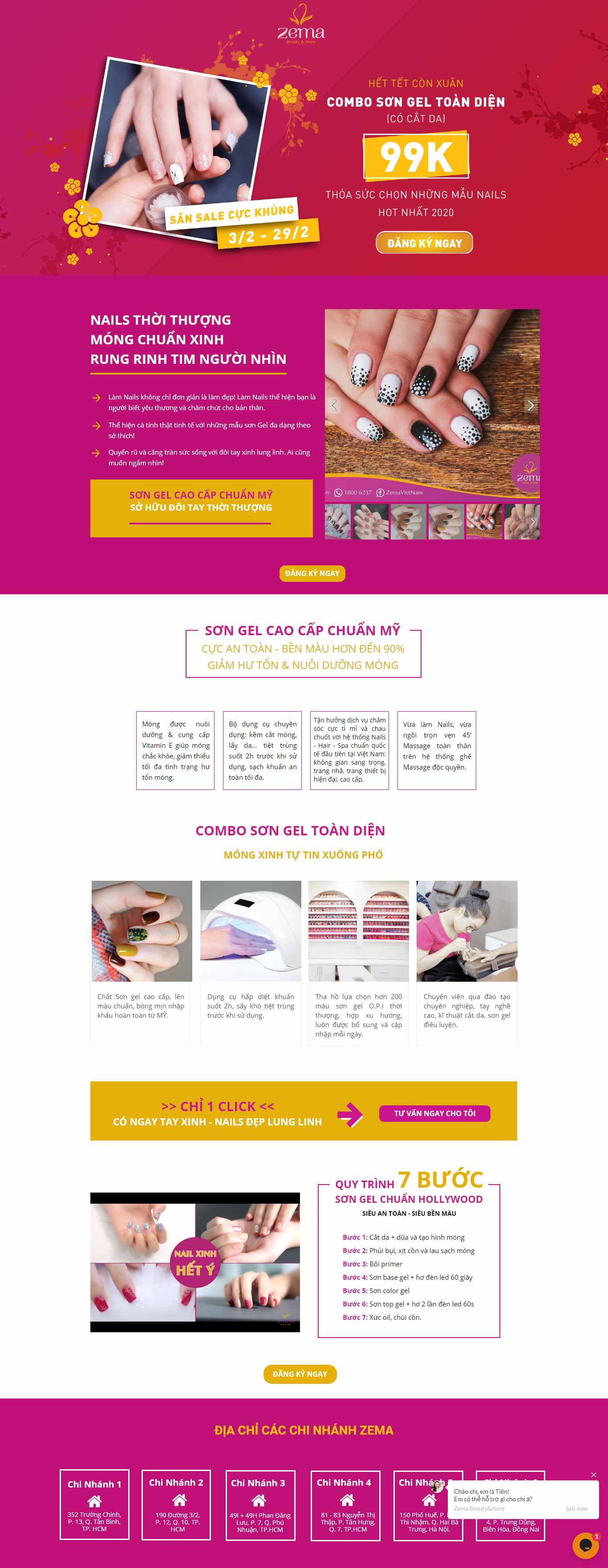 Thiết kế Website tiệm nails - combonail99.zema.com.vn - VietWebGroup.Vn