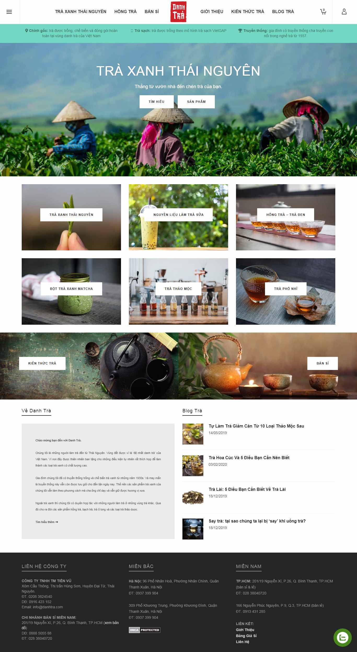 Thiết kế Website chè thái nguyên - danhtra.com - VietWebGroup.Vn