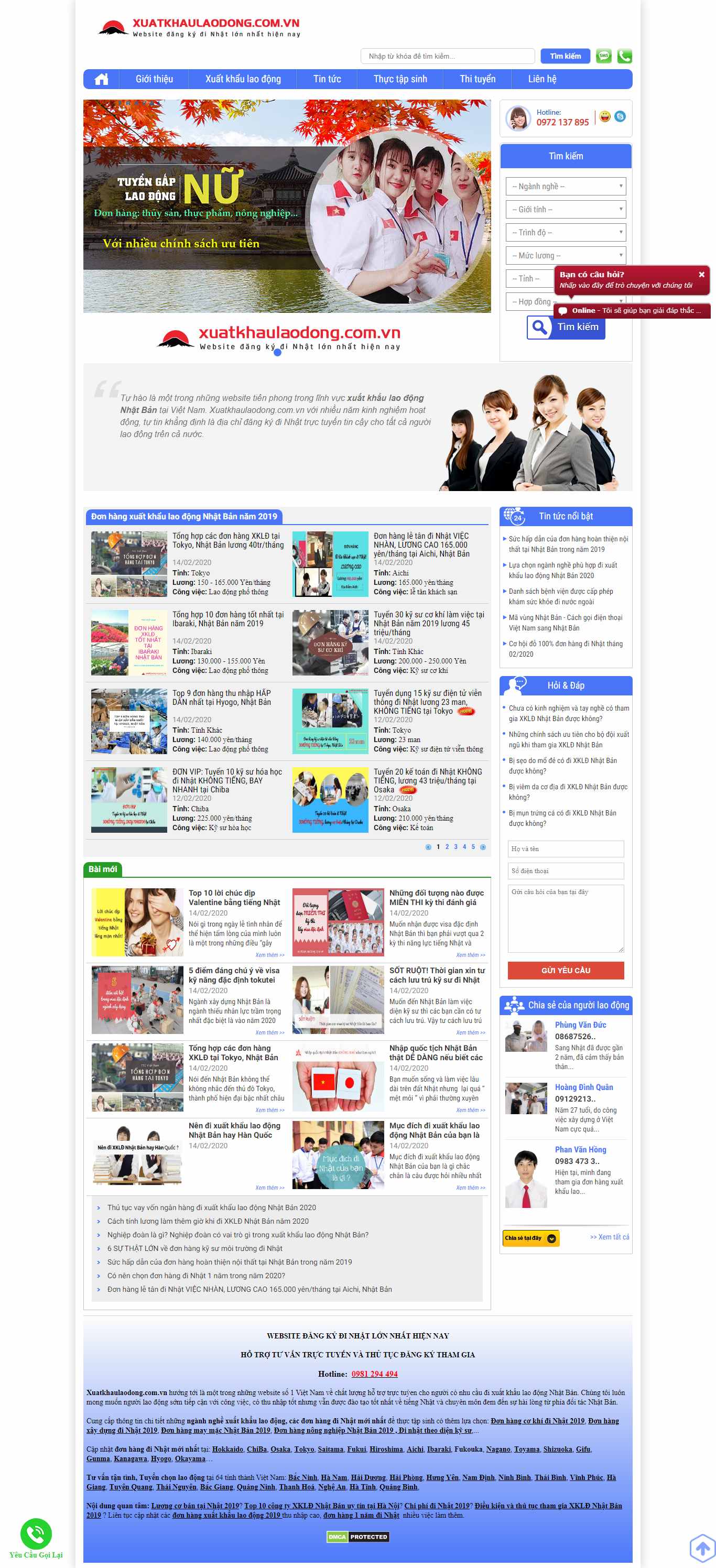 Thiết kế Website xuất khẩu lao động - xuatkhaulaodong.com.vn - VietWebGroup.Vn