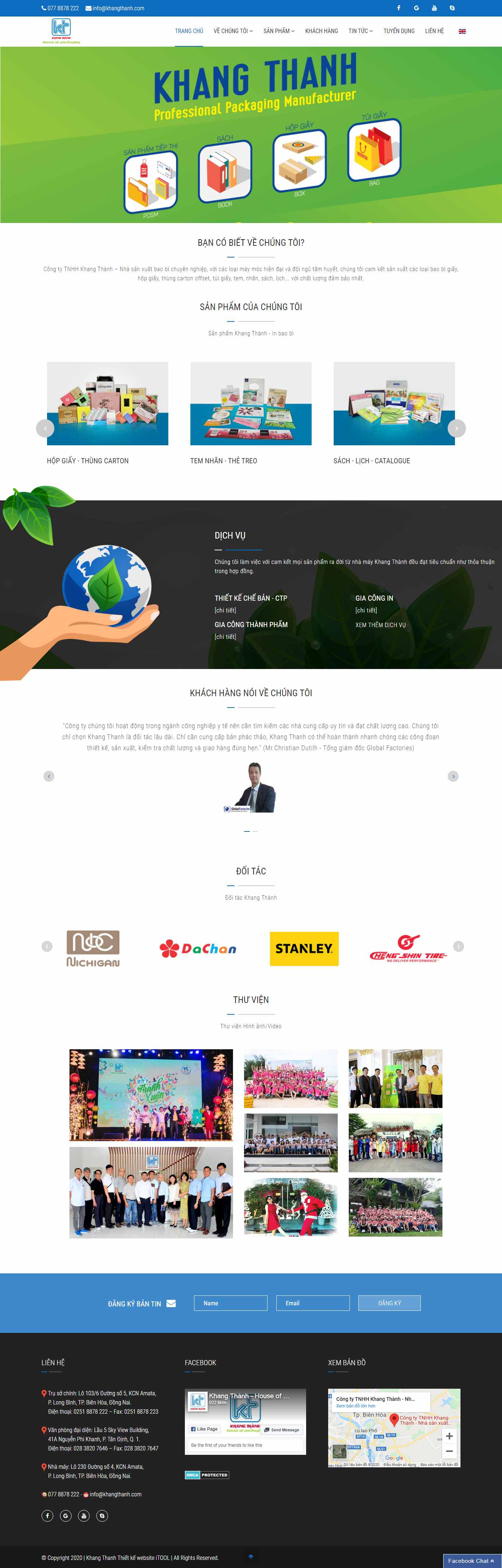 Thiết kế Website sản xuất bao bì - khangthanh.com - VietWebGroup.Vn