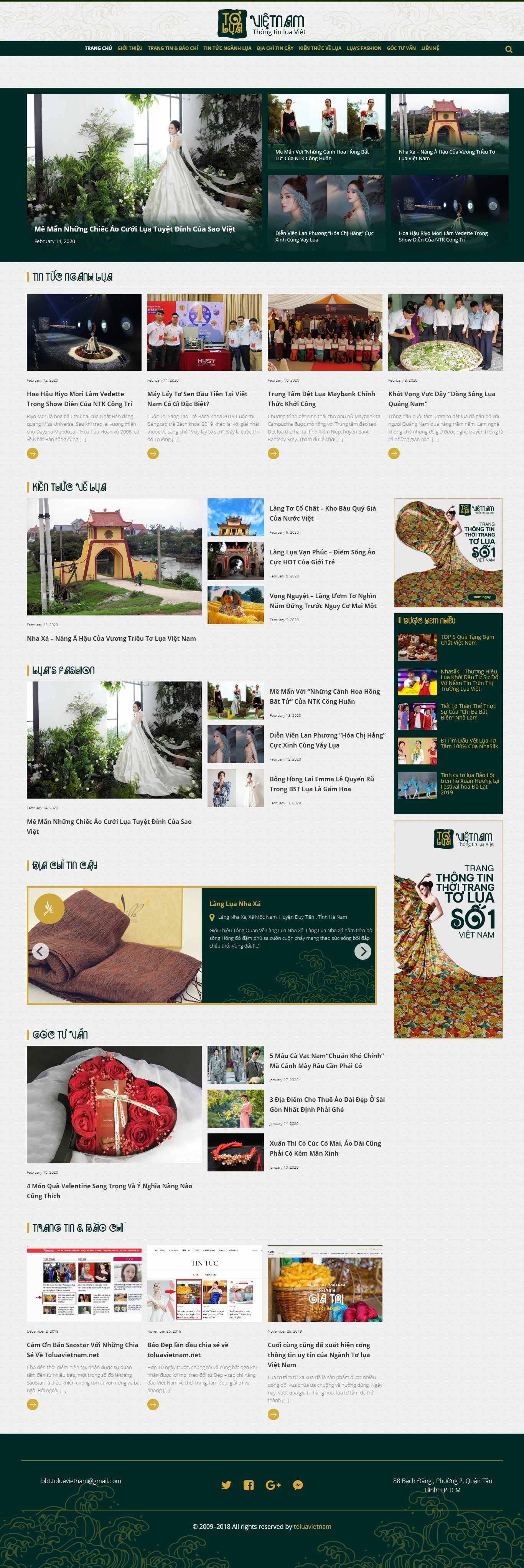 Thiết kế Website lụa tơ tằm - toluavietnam.net - VietWebGroup.Vn