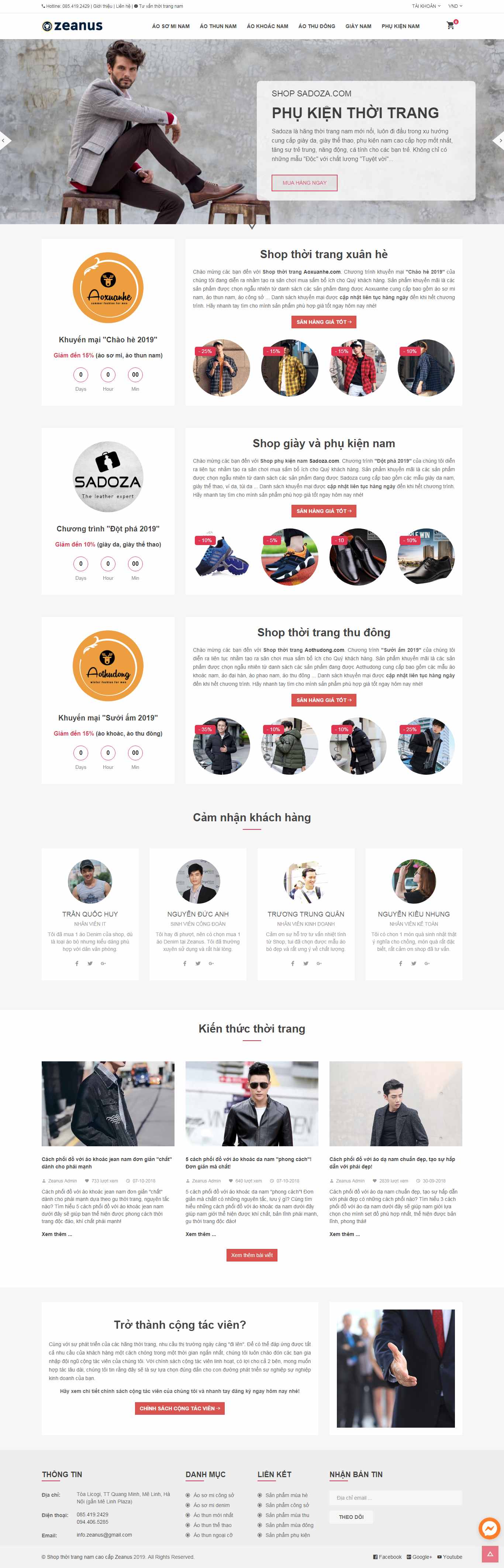 Thiết kế Website shop quần áo - zeanus.com - VietWebGroup.Vn