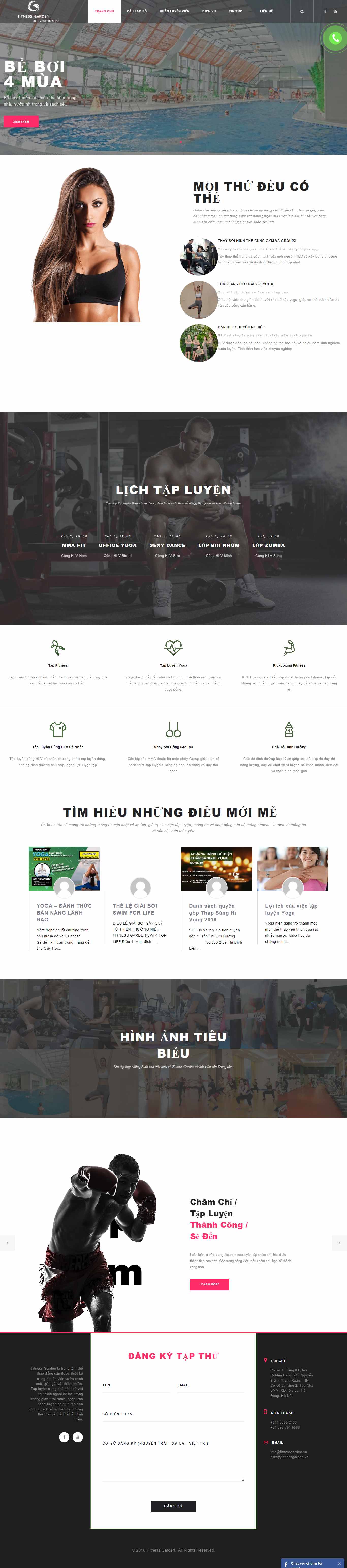Thiết kế Website phòng tập yoga - fitnessgarden.vn - VietWebGroup.Vn