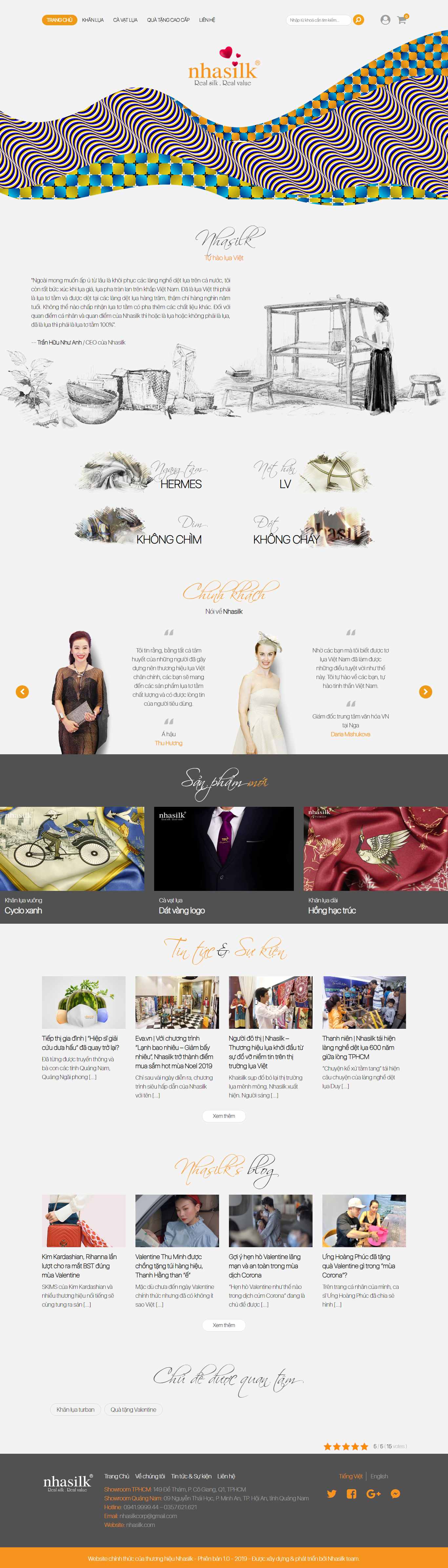 Thiết kế Website lụa tơ tằm - nhasilk.com - VietWebGroup.Vn