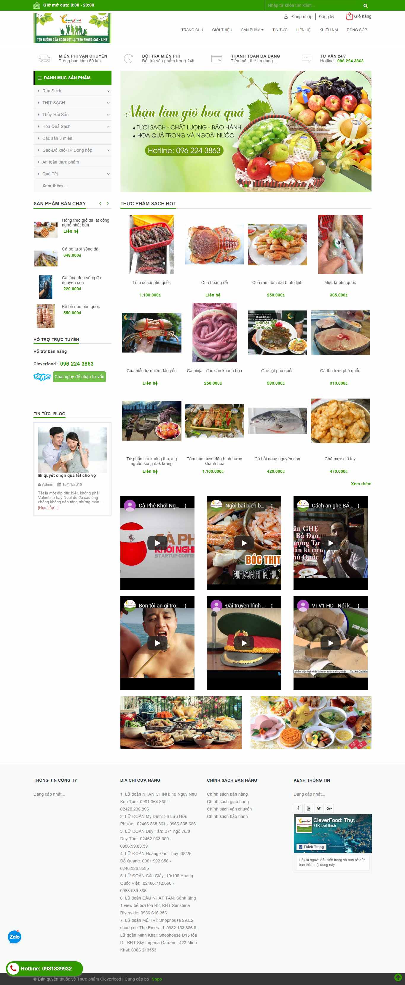 Thiết kế Website thực phẩm sạch - cleverfood.com.vn - VietWebGroup.Vn