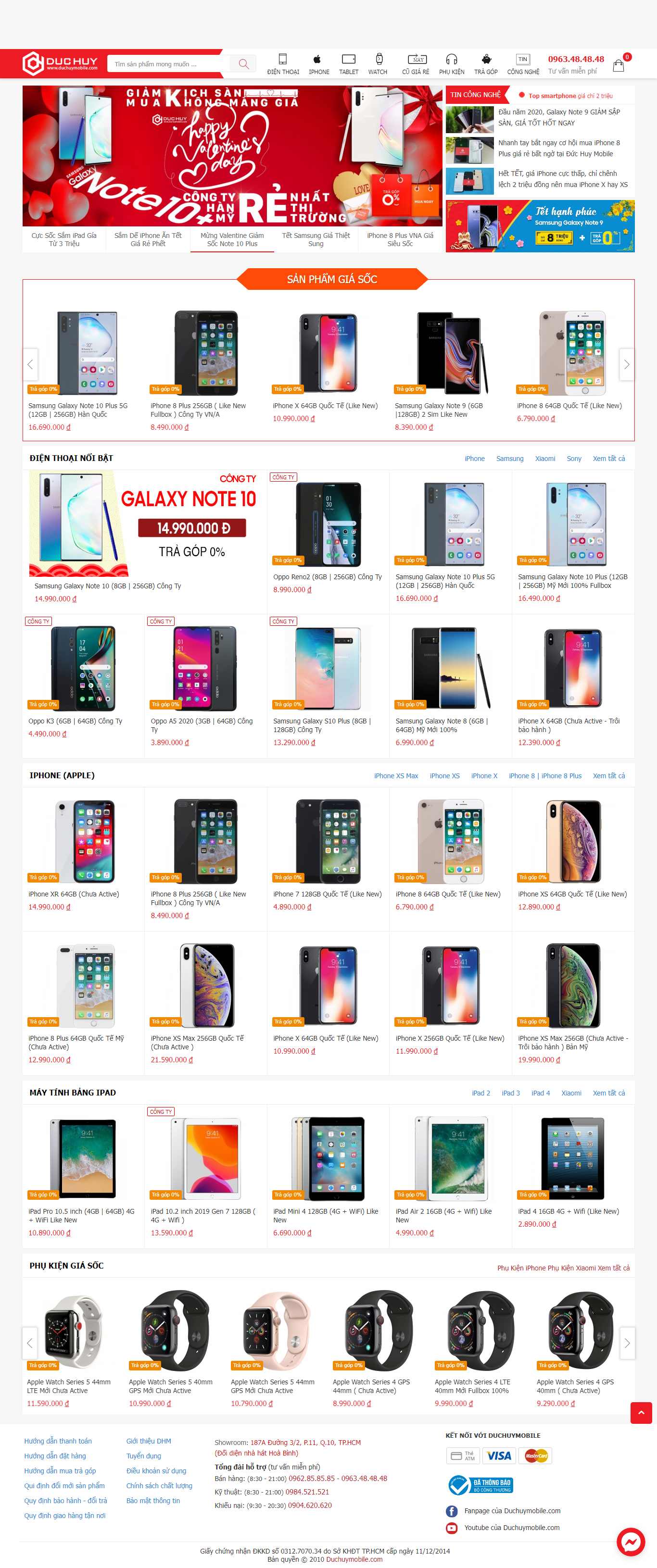 Thiết kế Website bán điện thoại - www.duchuymobile.com - VietWebGroup.Vn
