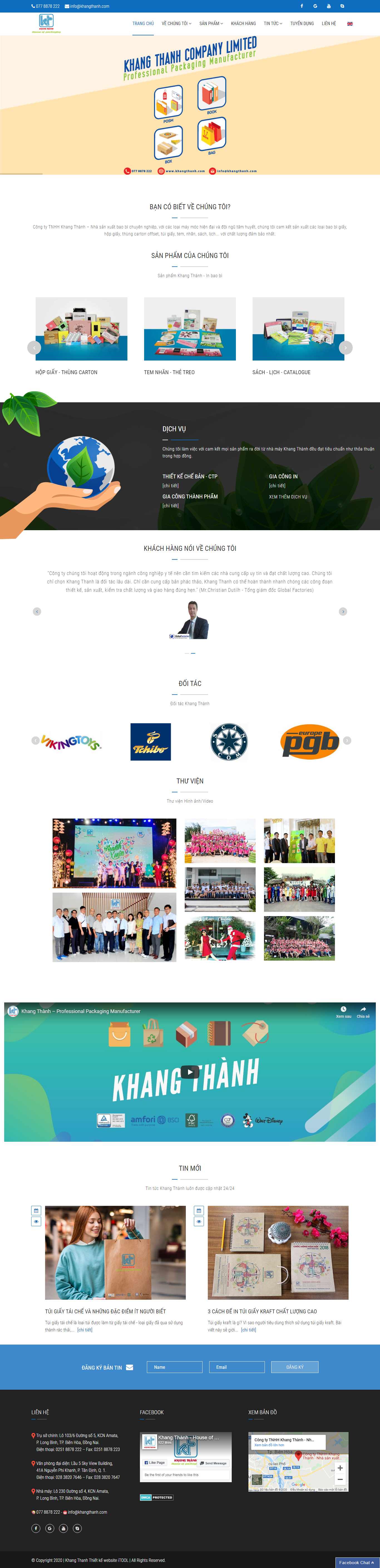 Thiết kế Website sản xuất bao bì - khangthanh.com - VietWebGroup.Vn