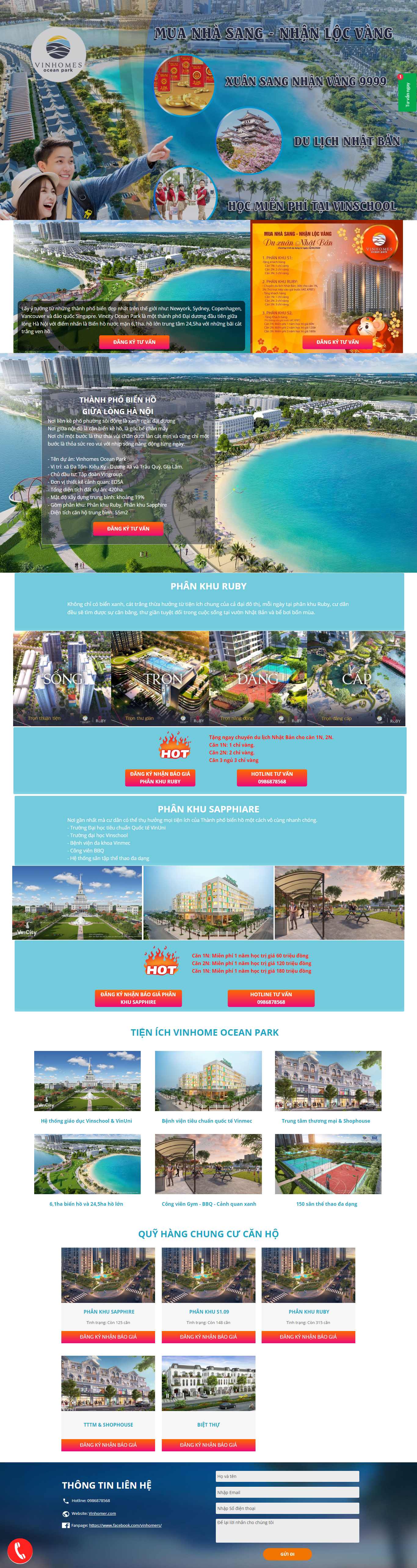 Thiết kế Website bất động sản - oceanpark.vinhomer.com - VietWebGroup.Vn