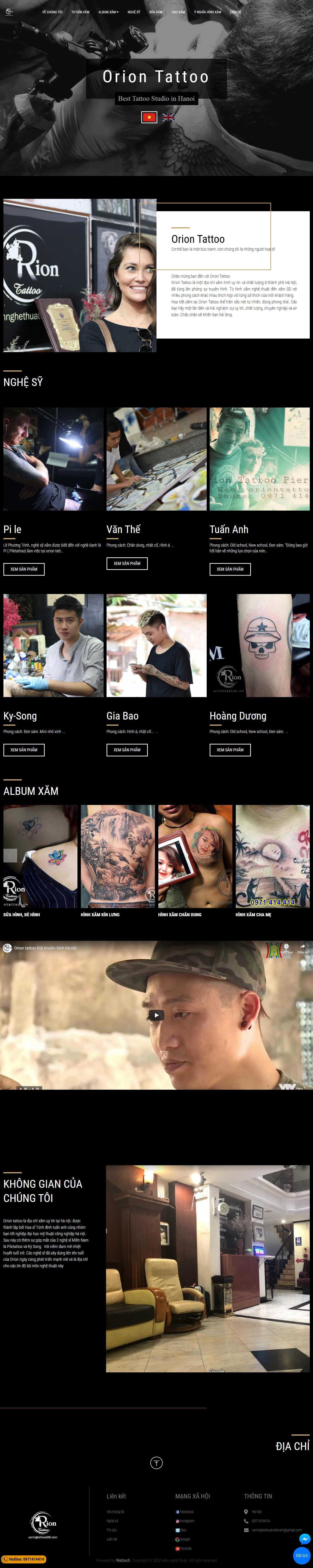Thiết kế Website săm hình nghệ thuật - oriontattoo.vn - VietWebGroup.Vn