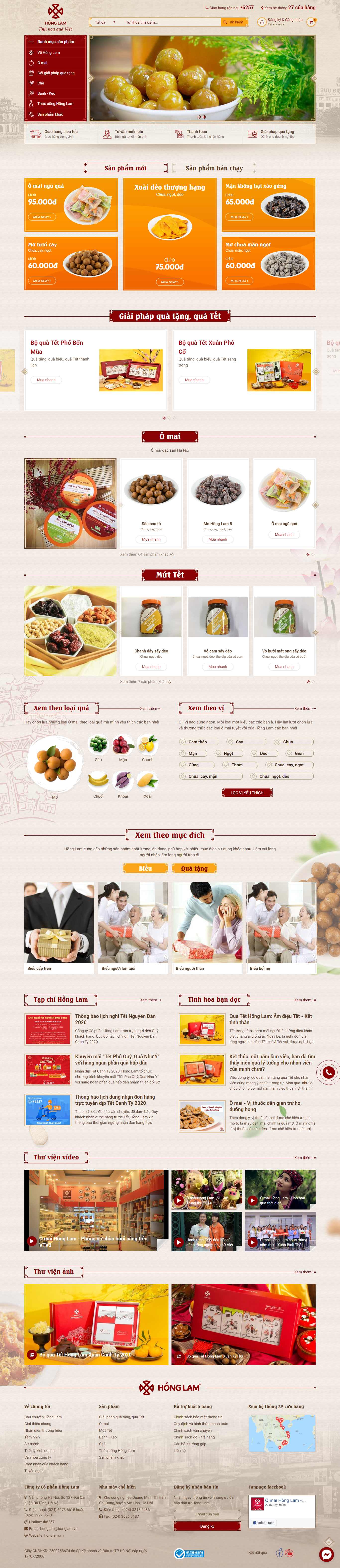 Thiết kế Website bánh cốm - honglam.vn - VietWebGroup.Vn