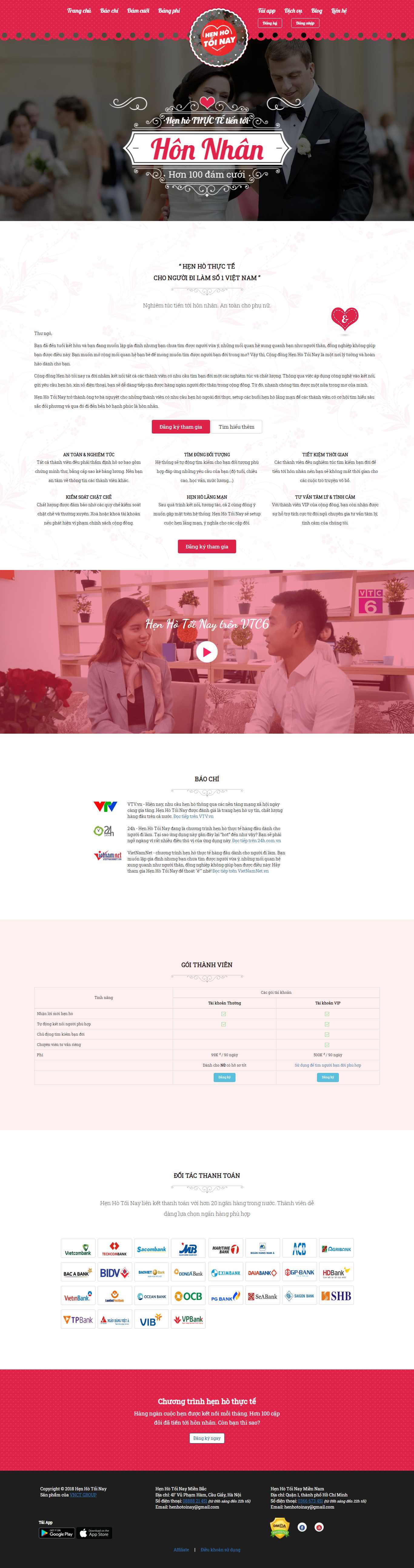 Thiết kế Website dịch vụ hẹn hò - henhotoinay.com - VietWebGroup.Vn