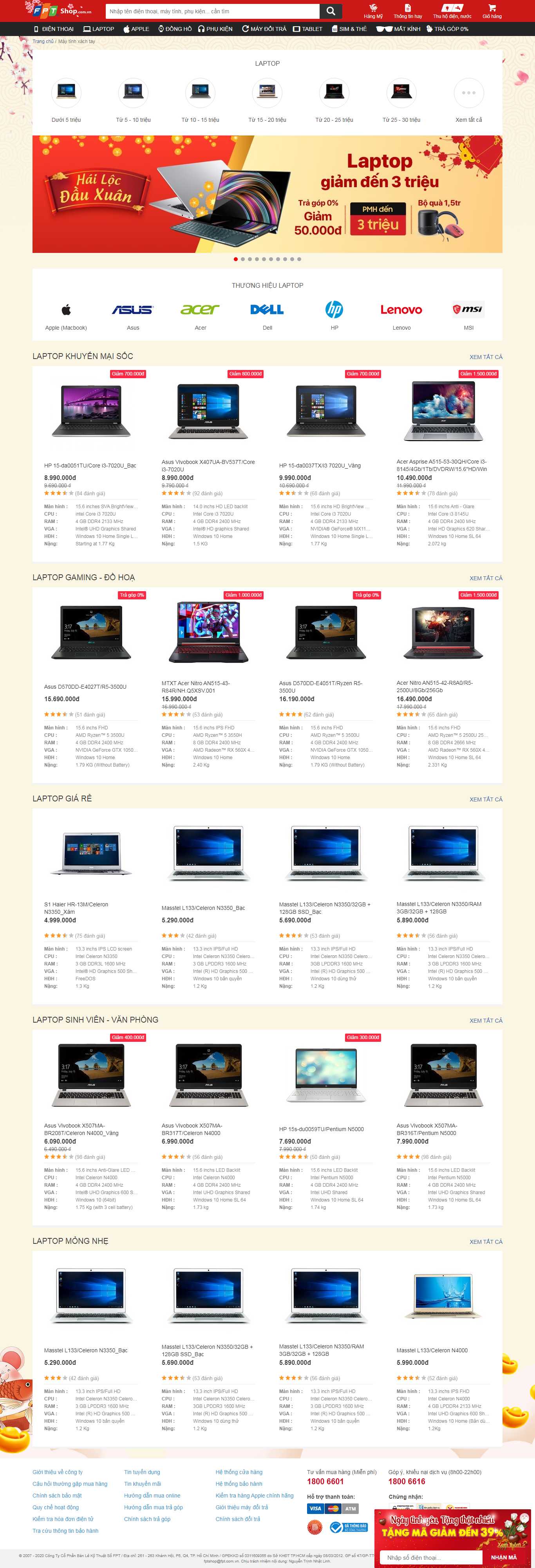 Thiết kế Website bán laptop - fptshop.com.vn - VietWebGroup.Vn