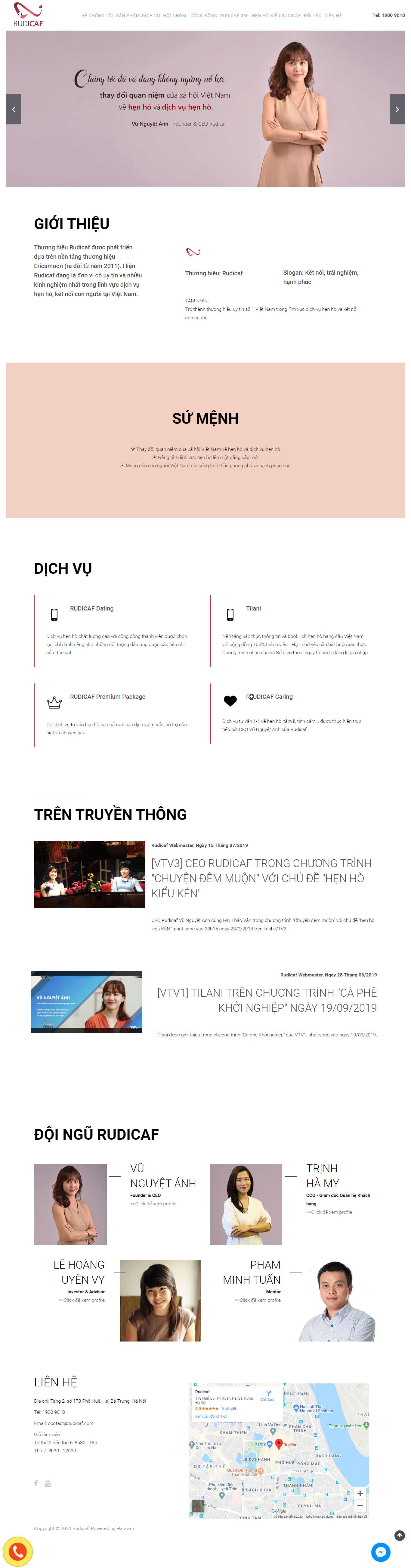 Thiết kế Website dịch vụ hẹn hò - rudicaf.com - VietWebGroup.Vn