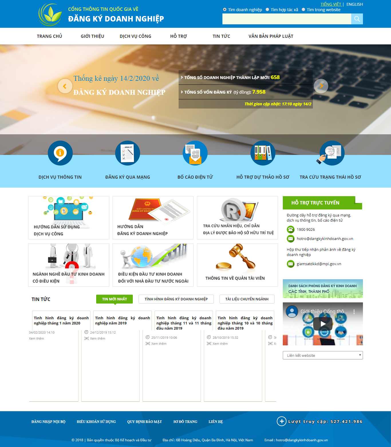 Thiết kế Website cổng thông tin - dangkykinhdoanh.gov.vn - VietWebGroup.Vn