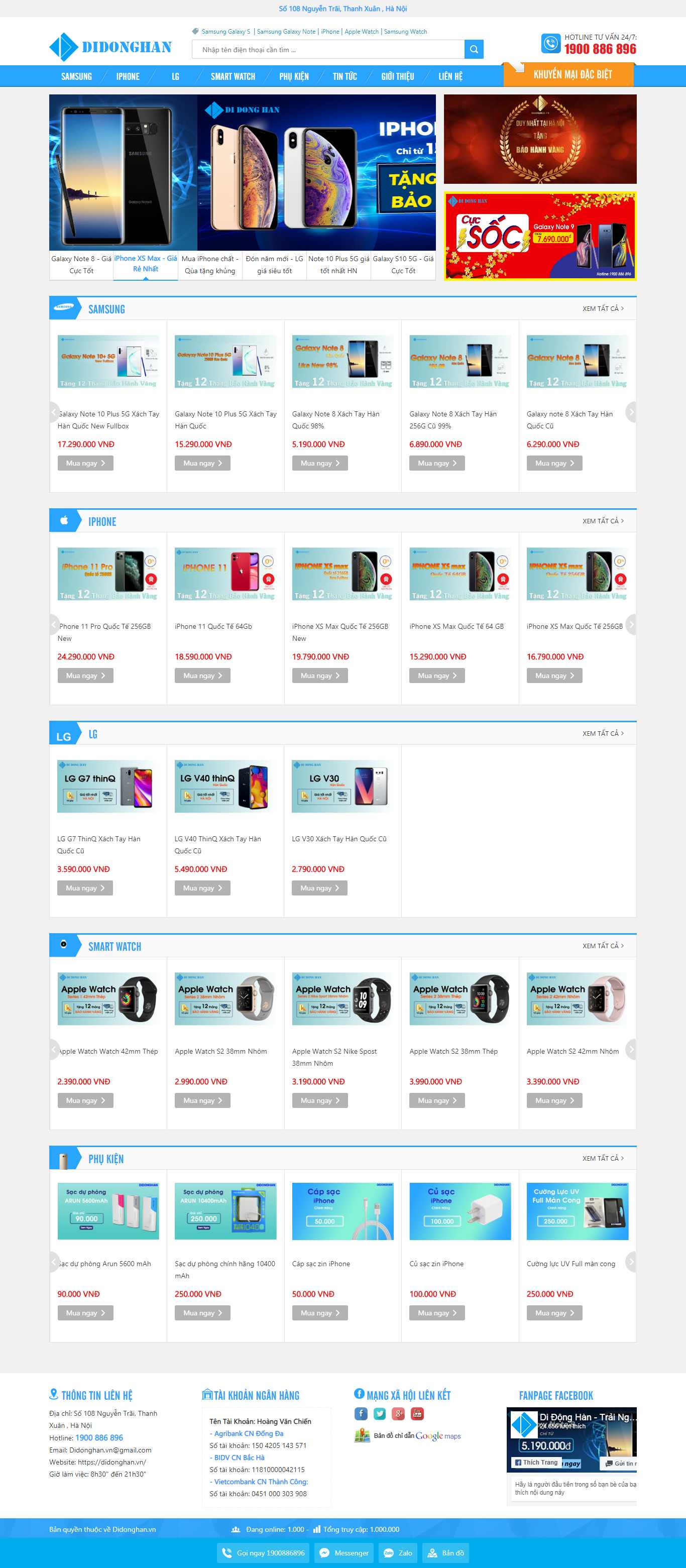 Thiết kế Website bán điện thoại - didonghan.vn - VietWebGroup.Vn