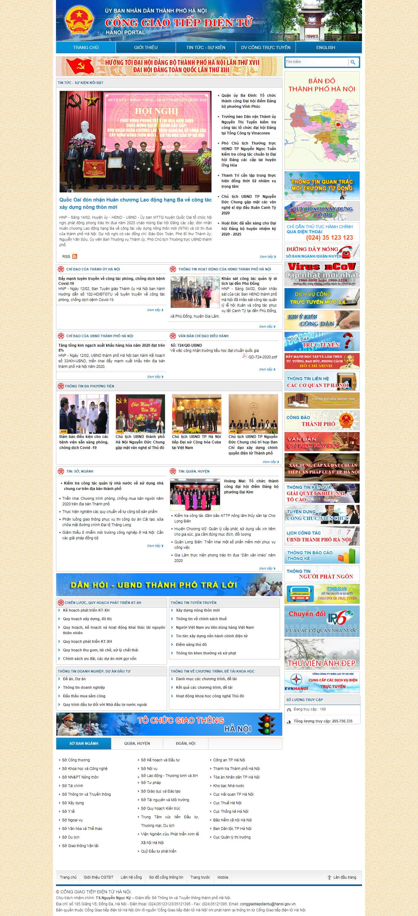 Thiết kế Website cổng thông tin - hanoi.gov.vn - VietWebGroup.Vn