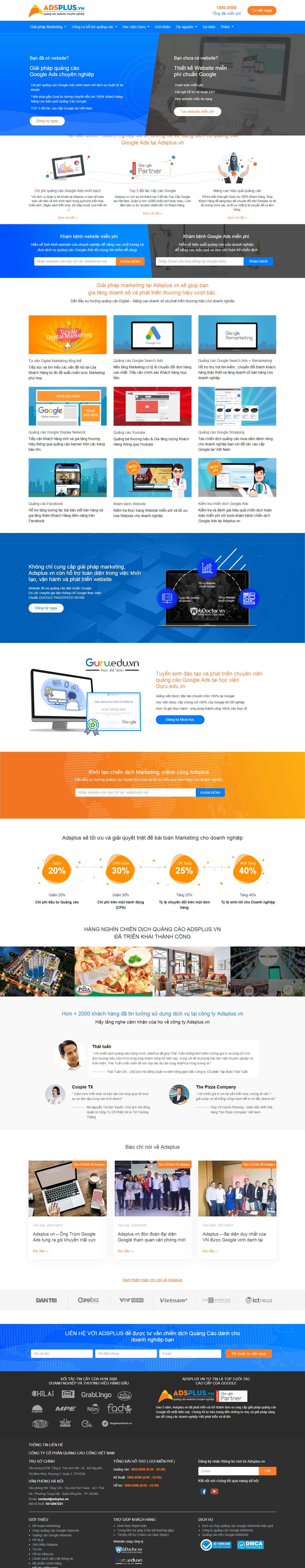 Thiết kế Website quảng cáo google - adsplus.vn - VietWebGroup.Vn