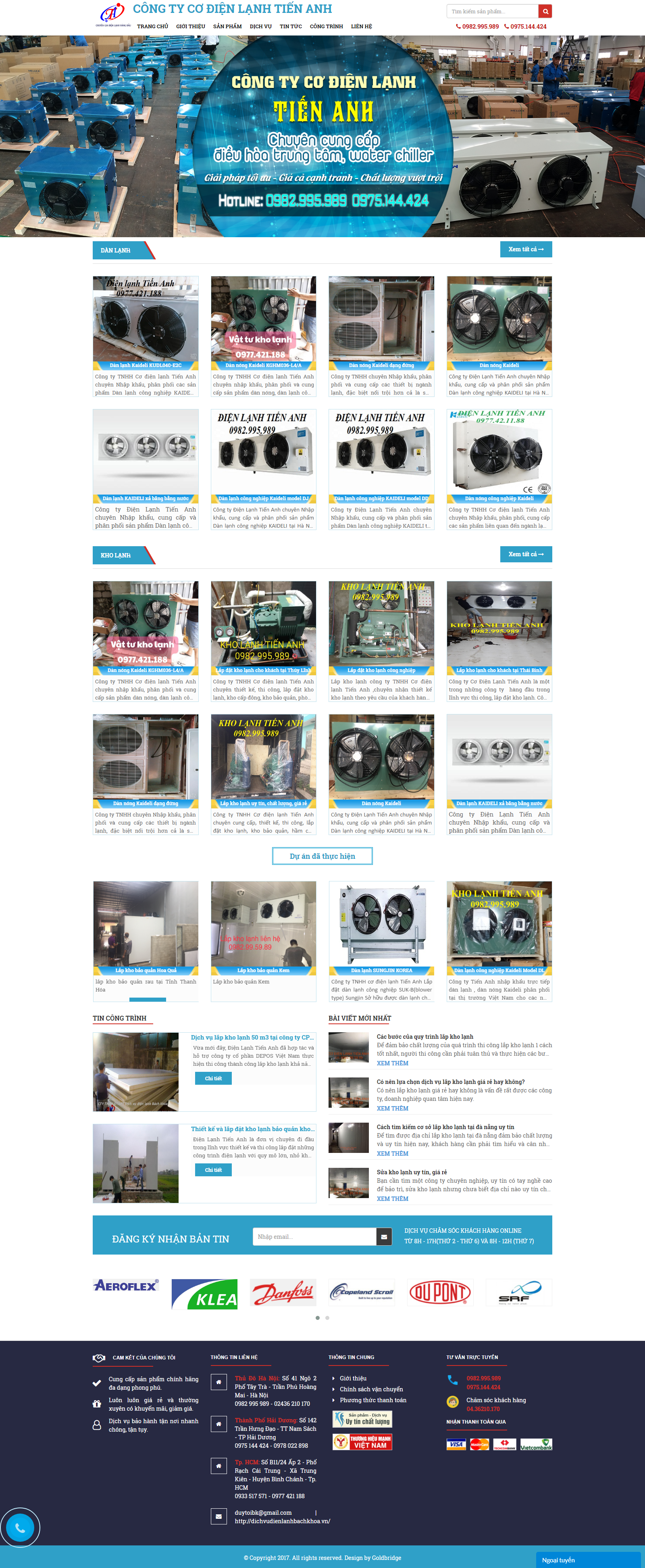 Thiết kế Website bảo dưỡng điều hòa - kholanhtienanh.com - VietWebGroup.Vn