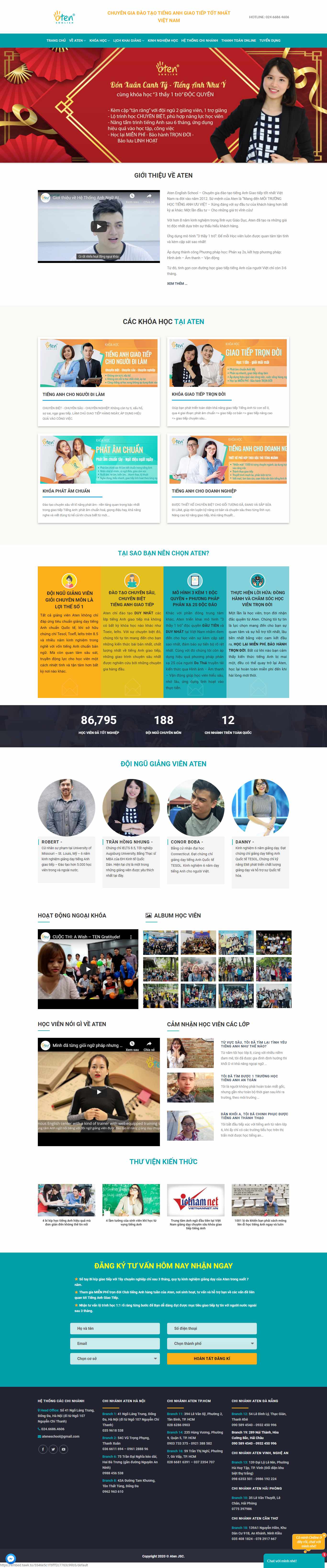 Thiết kế Website trung tâm anh ngữ - aten.edu.vn - VietWebGroup.Vn