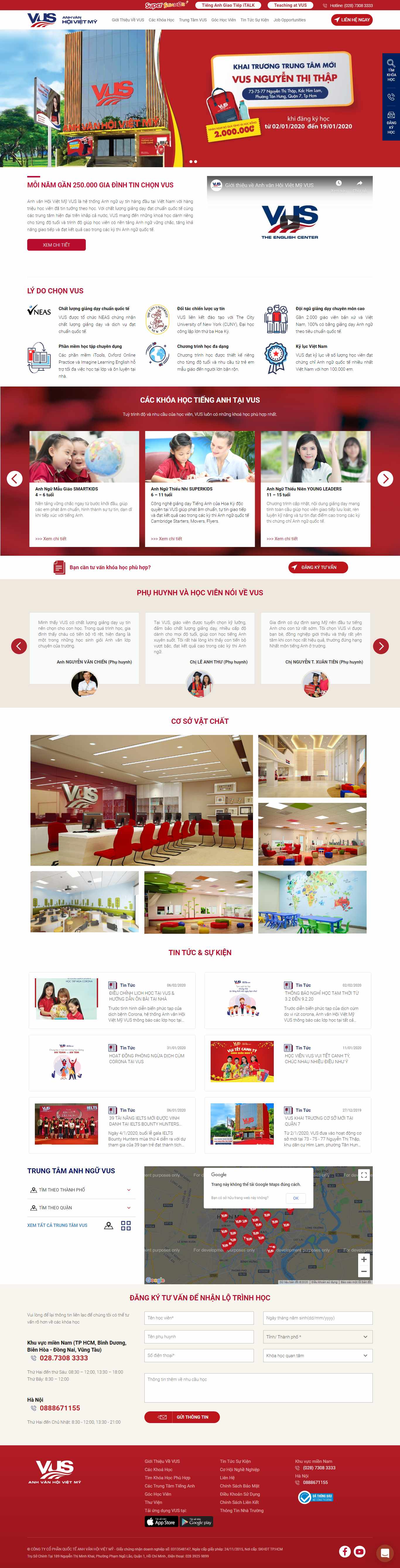 Thiết kế Website trung tâm anh ngữ - vus.edu.vn - VietWebGroup.Vn