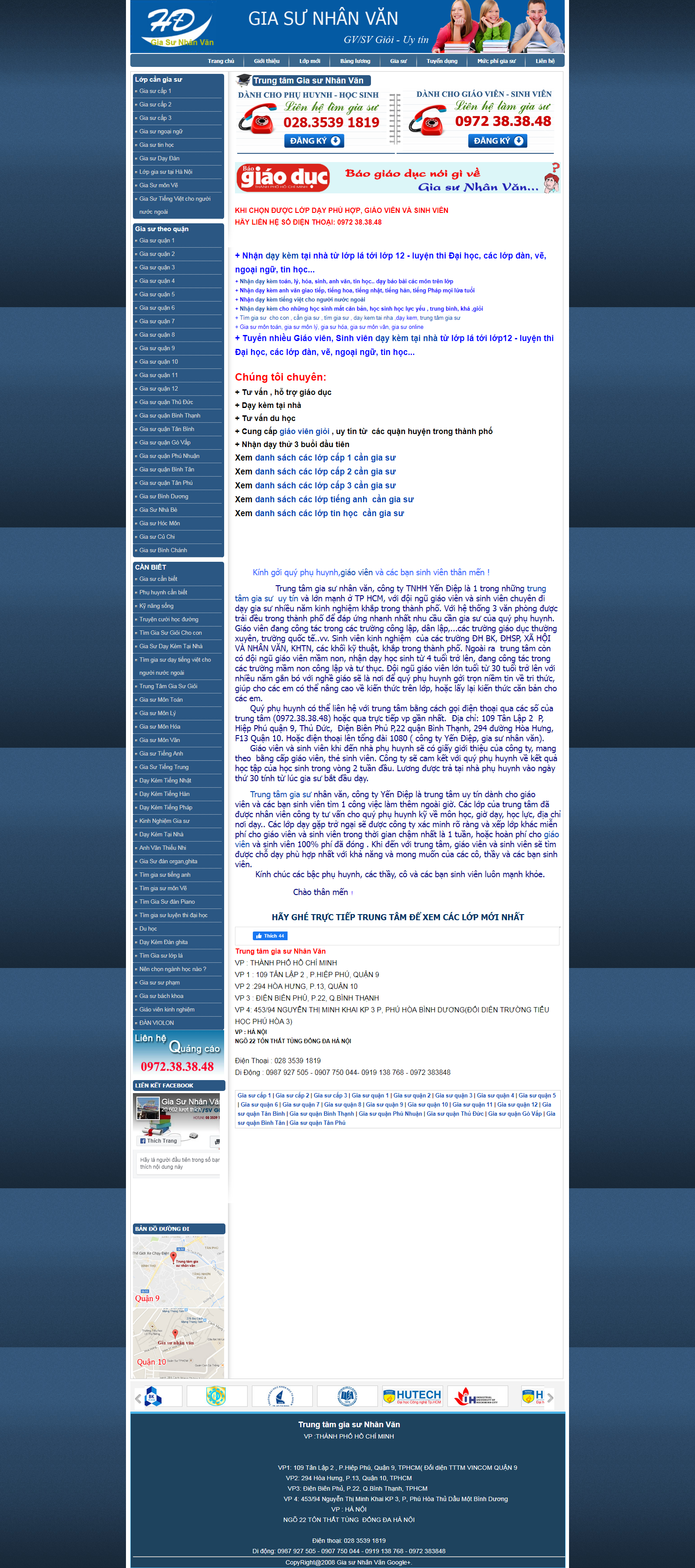 Thiết kế Website trung tâm gia sư - giasunhanvan.com - VietWebGroup.Vn