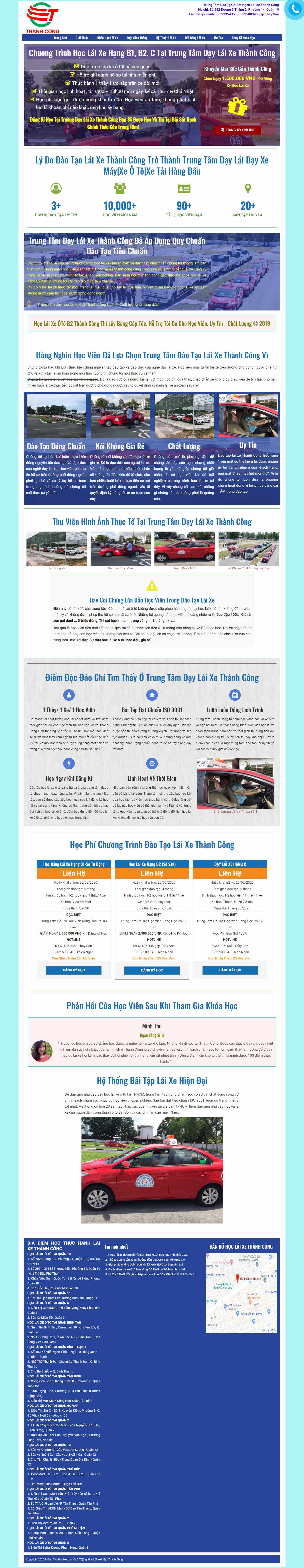 Thiết kế Website trung tâm lái xe - hoclaixethanhcong.vn - VietWebGroup.Vn